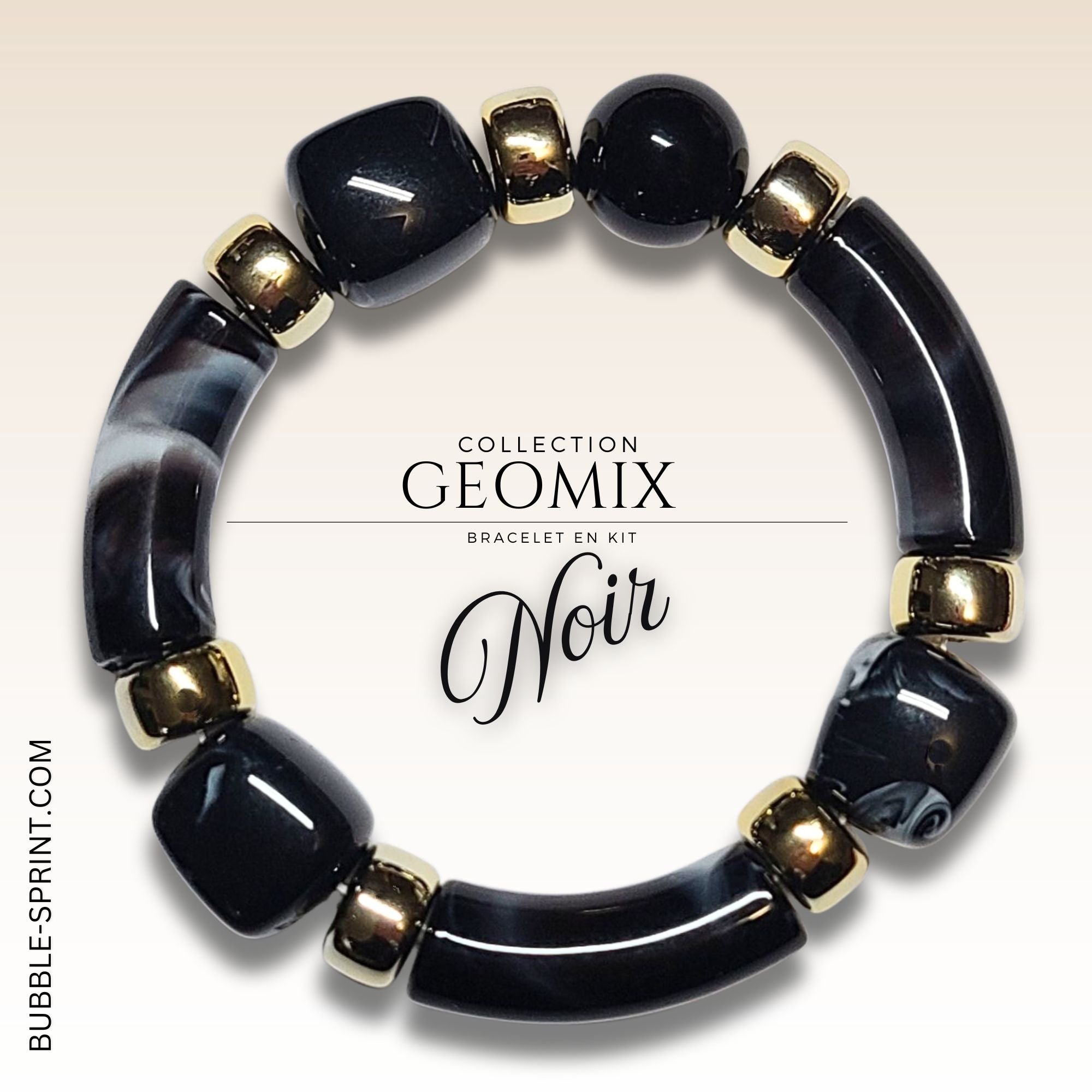 ARTSHOP Geomix Noir kit bracelet perles noires