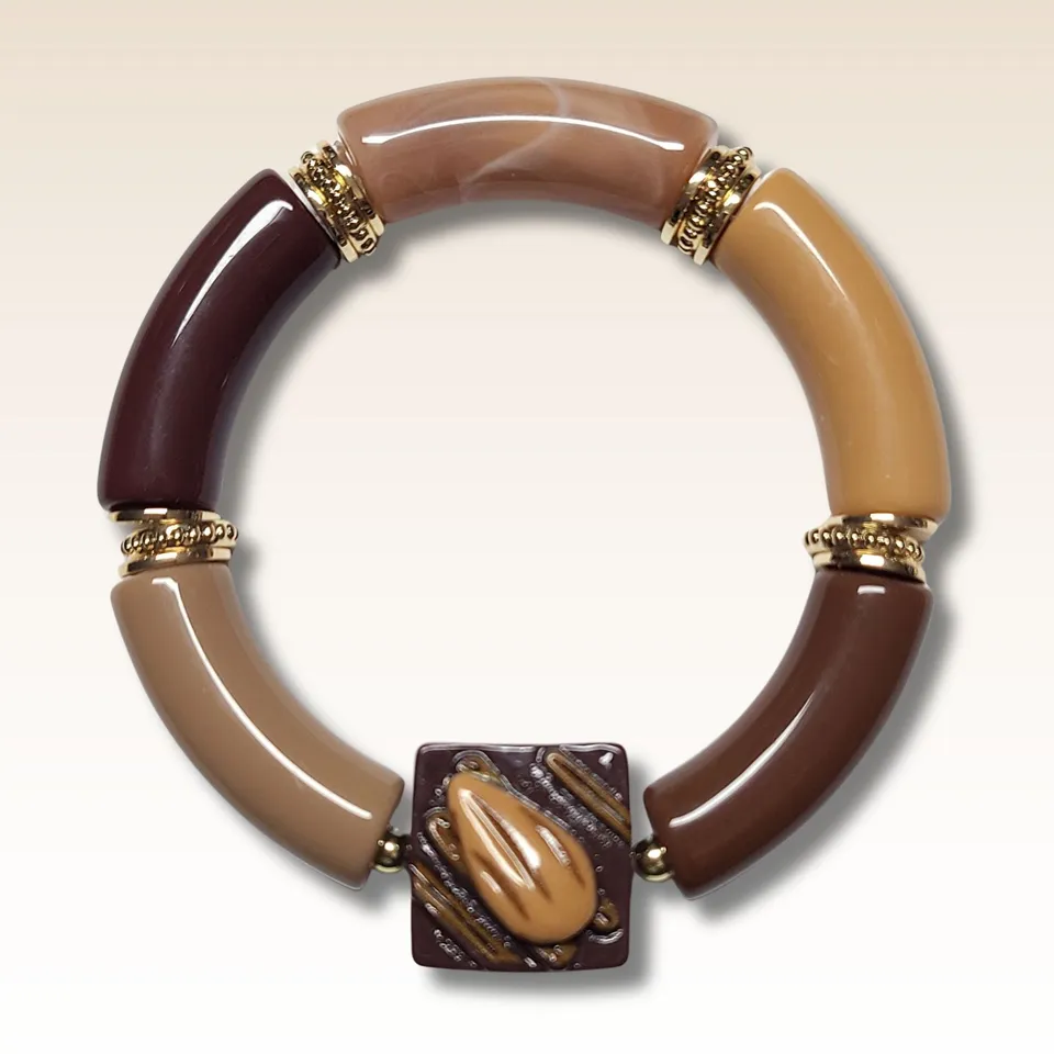 ARTSHOP Bijoux en KITS Kit bracelet Chocolat Amande 5,5 cm