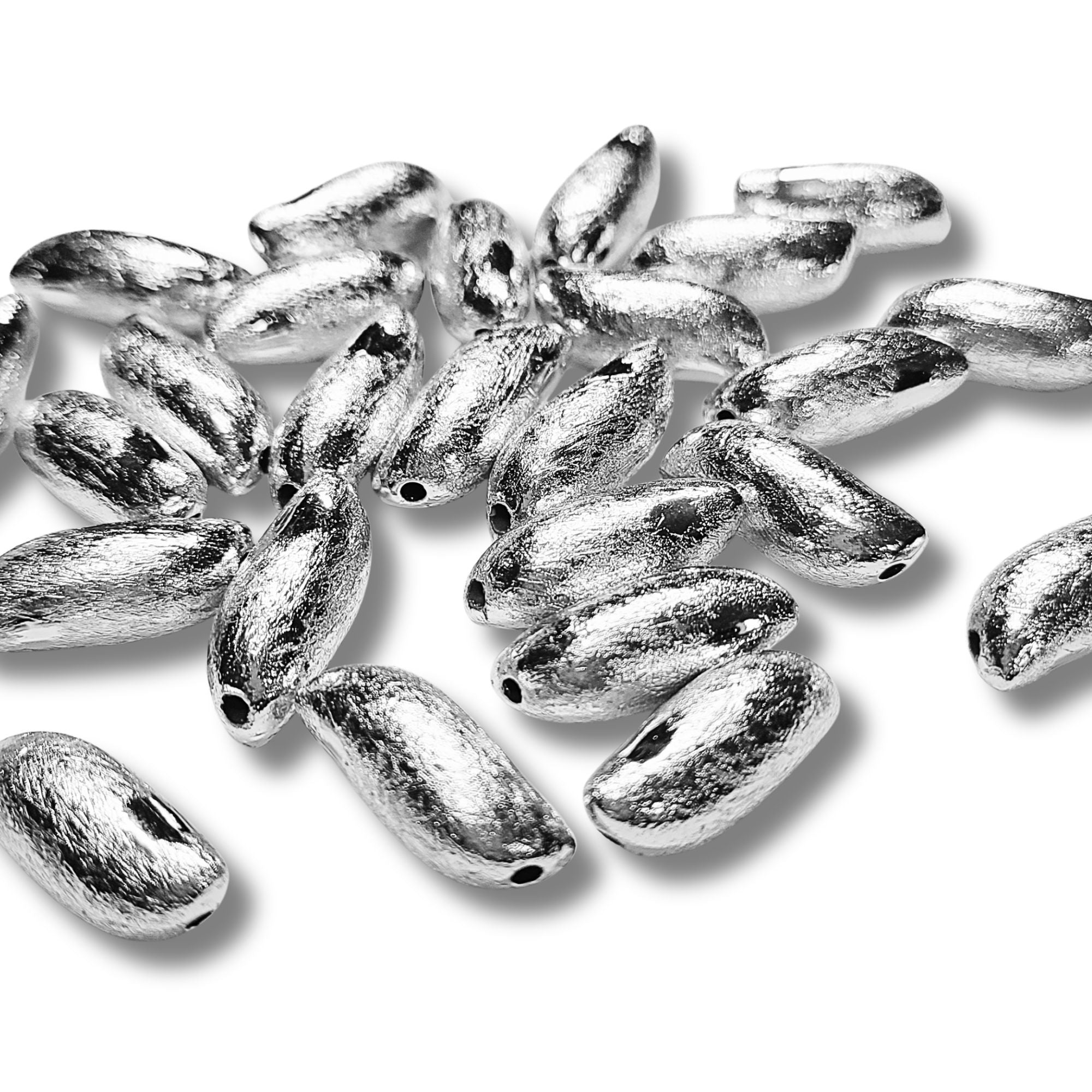 ARTSHOP CCB74A Perles Navettes Argent 25MM x10