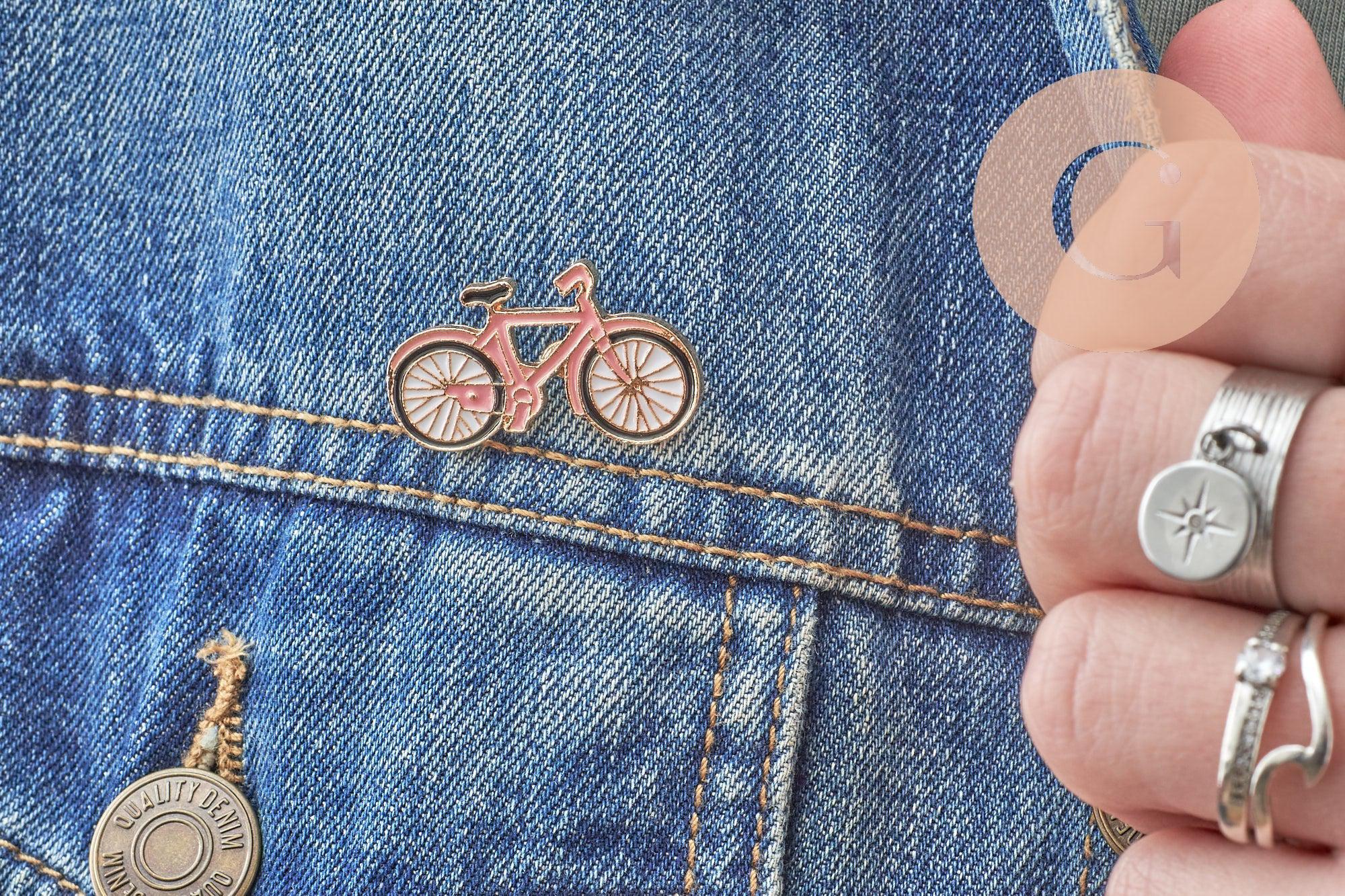 Gingerlily G9537 broche pin’s vélo rose émaillé 31,5mm x1