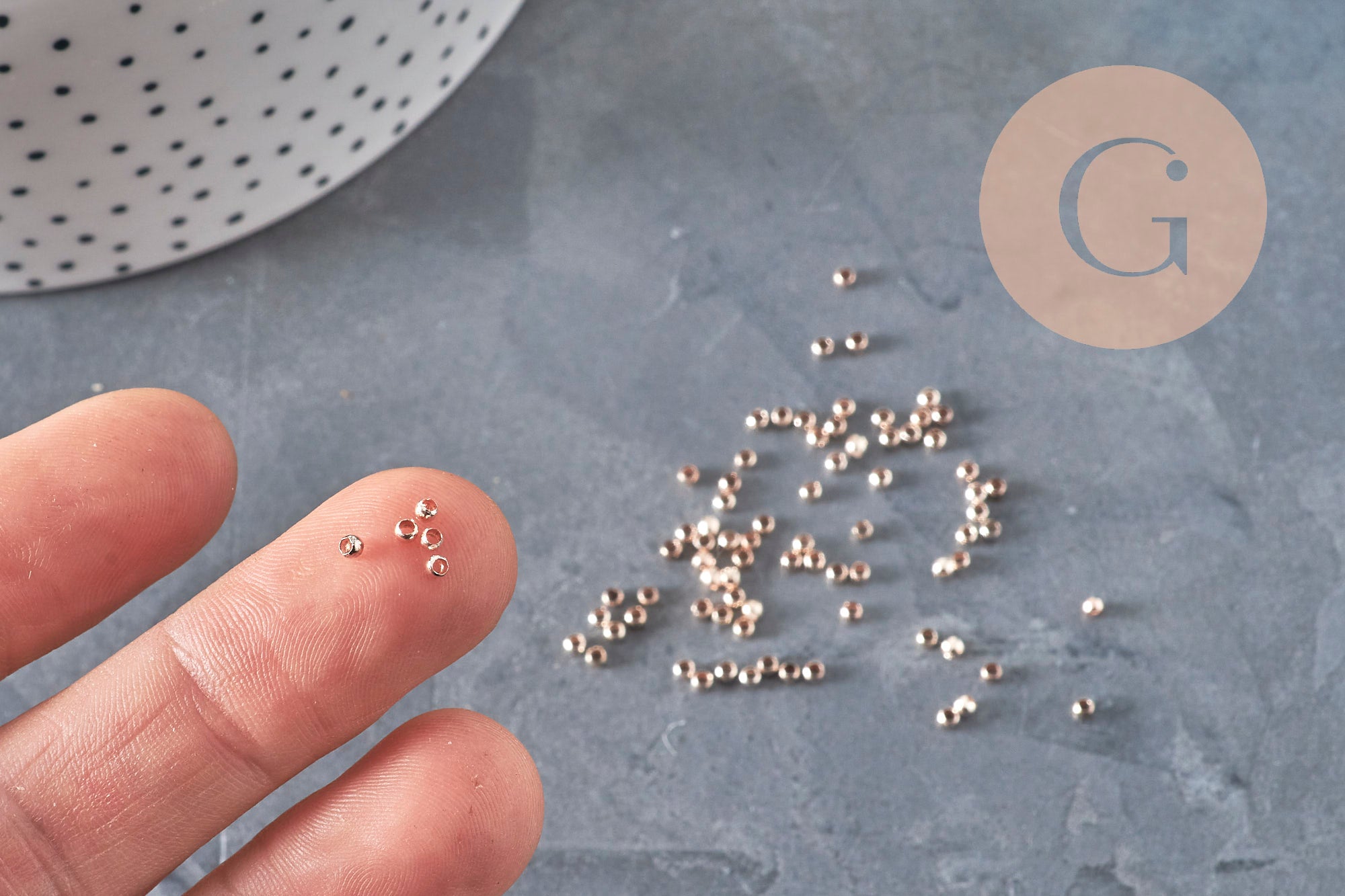 Gingerlily Perles à écraser laiton or rose 2mm x1g