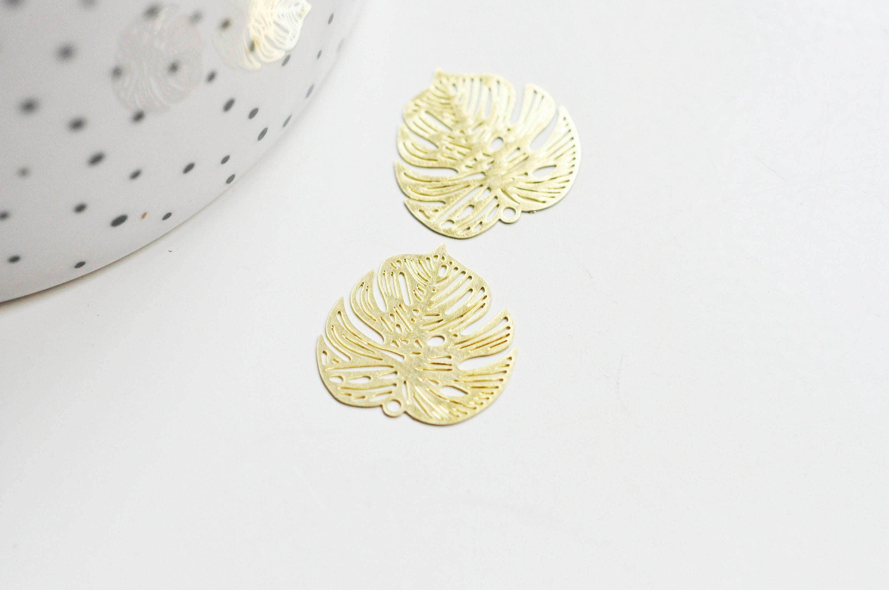 Gingerlily G3696 pendentif estampe feuille doré 18mm x2