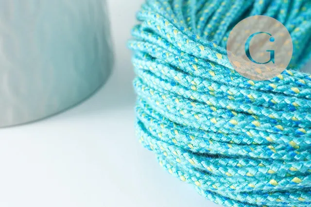 Gingerlily Cordons DIY G9502 cordon tressé turquoise 2mm 1m