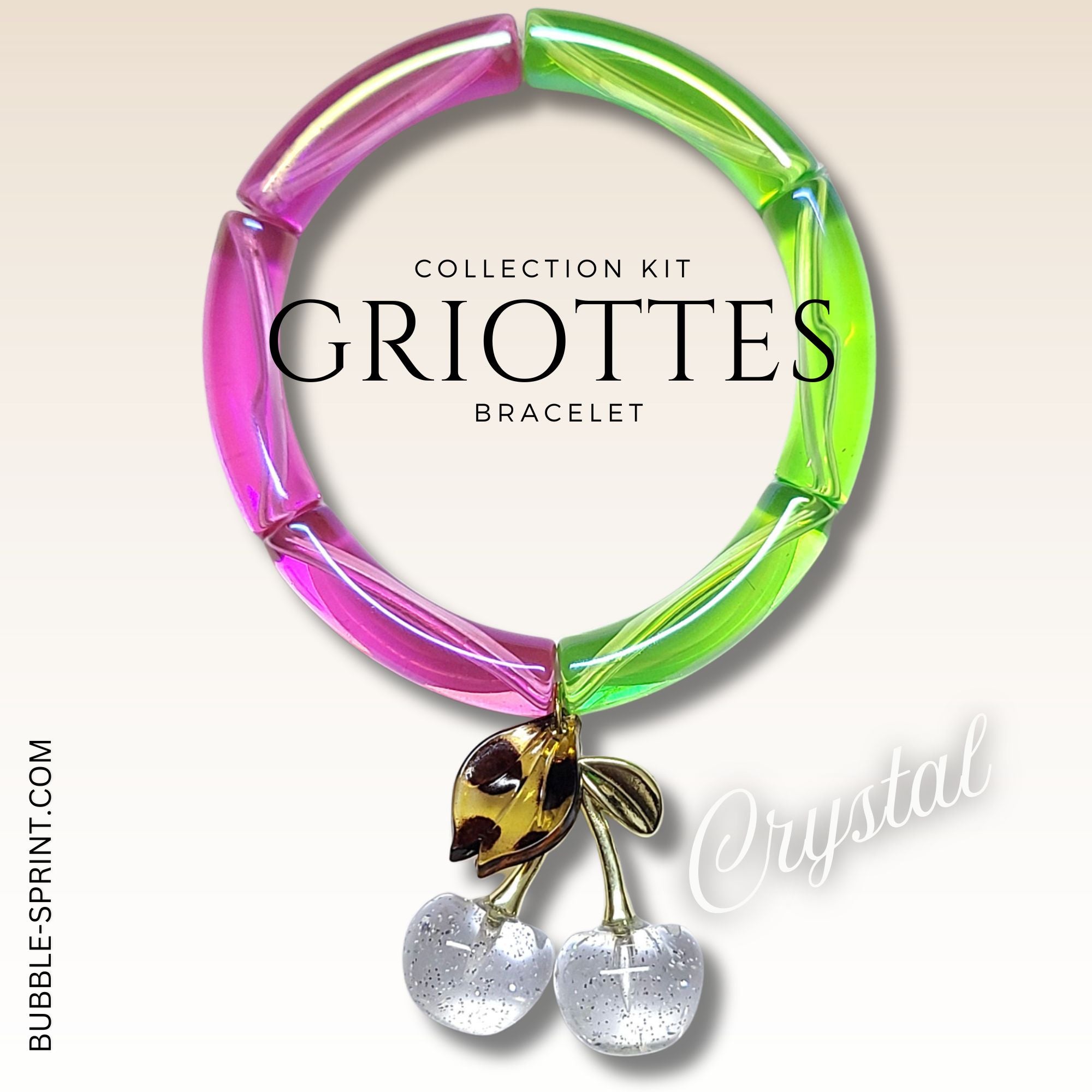 ARTSHOP Bijoux en KITS bracelet Griottes crystal kit cerise complet
