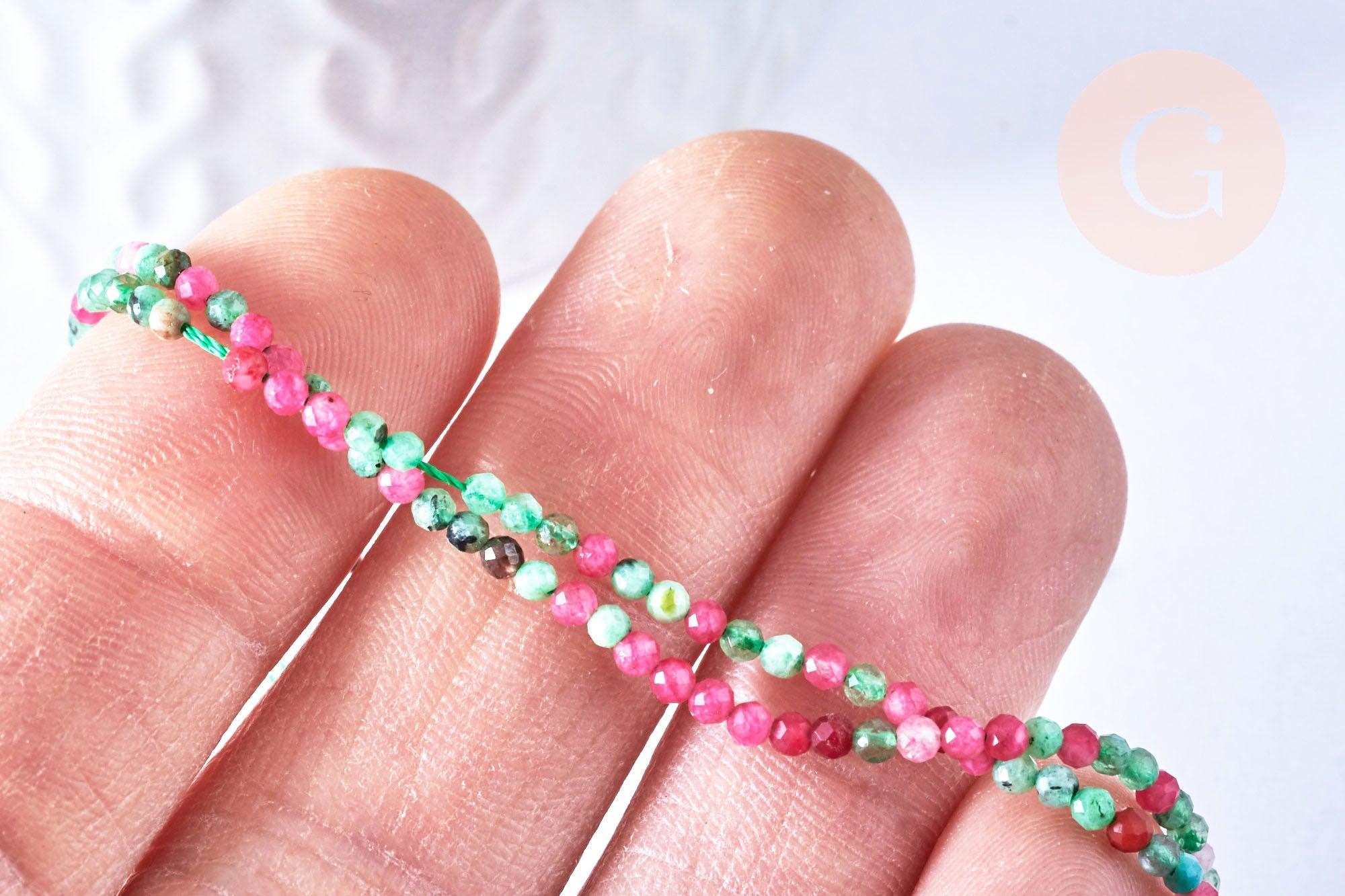 Gingerlily Perles Rubis Zoisite G6788 perle ronde facettée 2mm fil 39cm