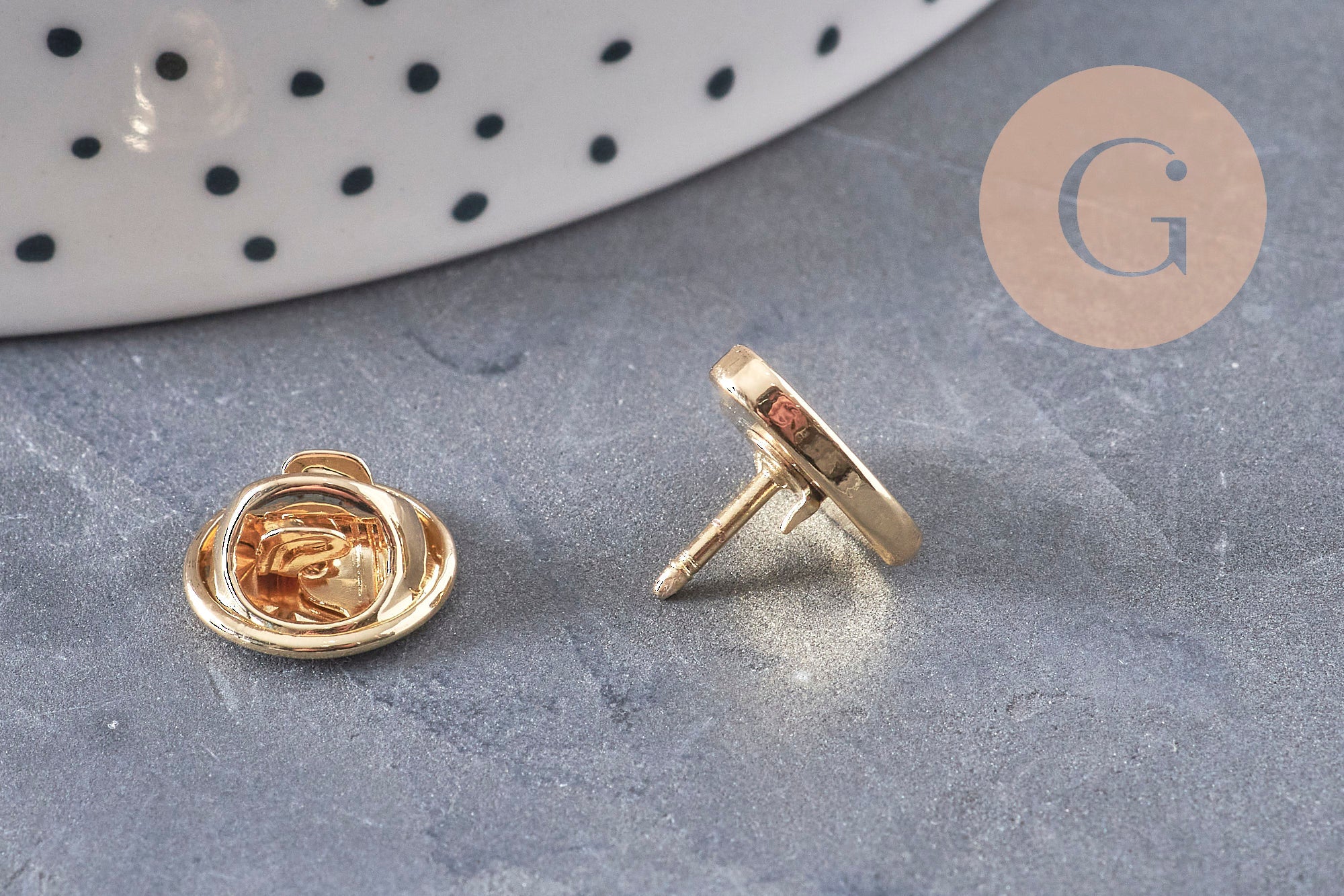 Gingerlily Broche pin's coeur laiton doré 11mm x1