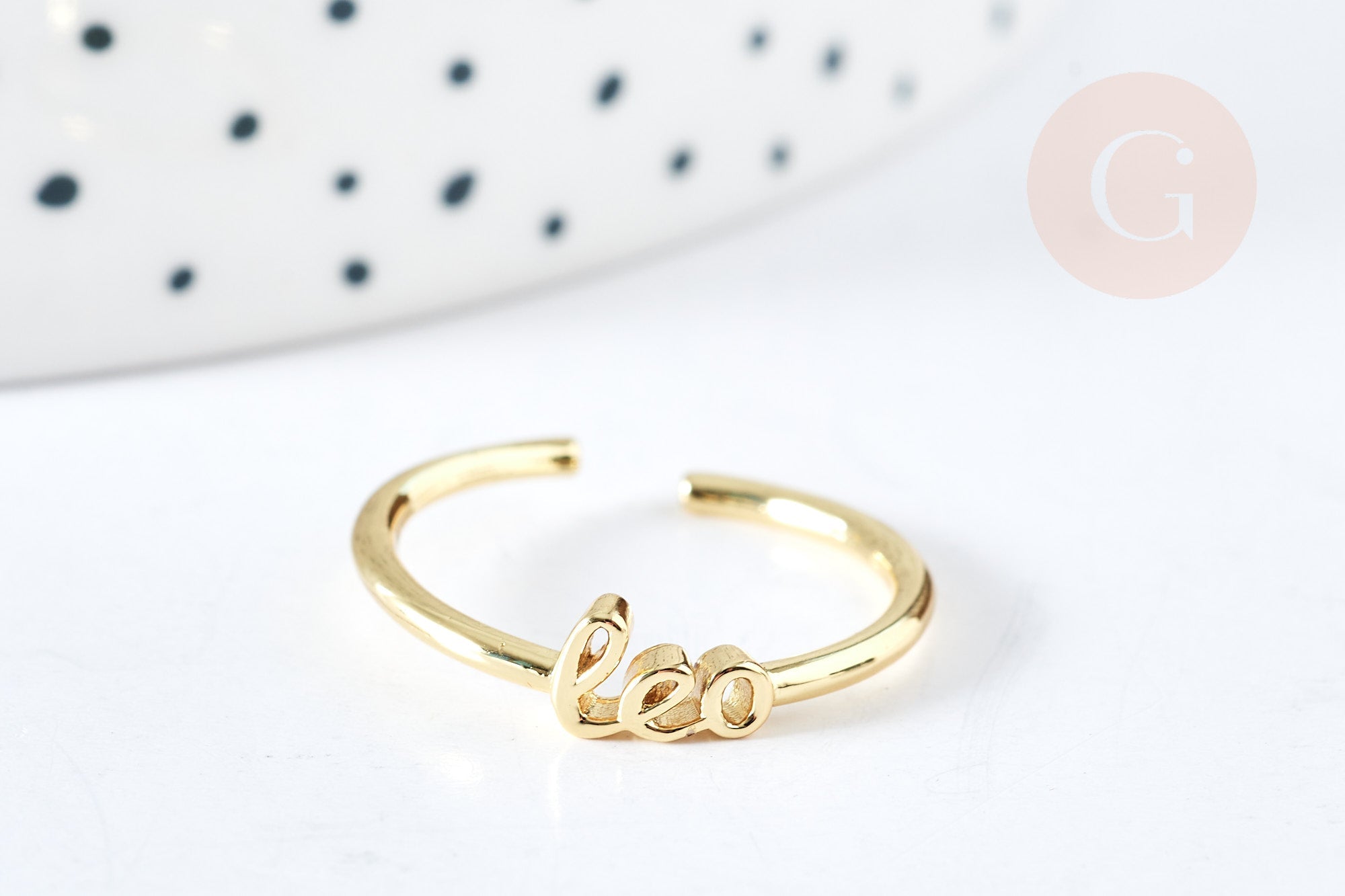 Gingerlily Bague Signe Astrologique Laiton Doré 17,5mm x1