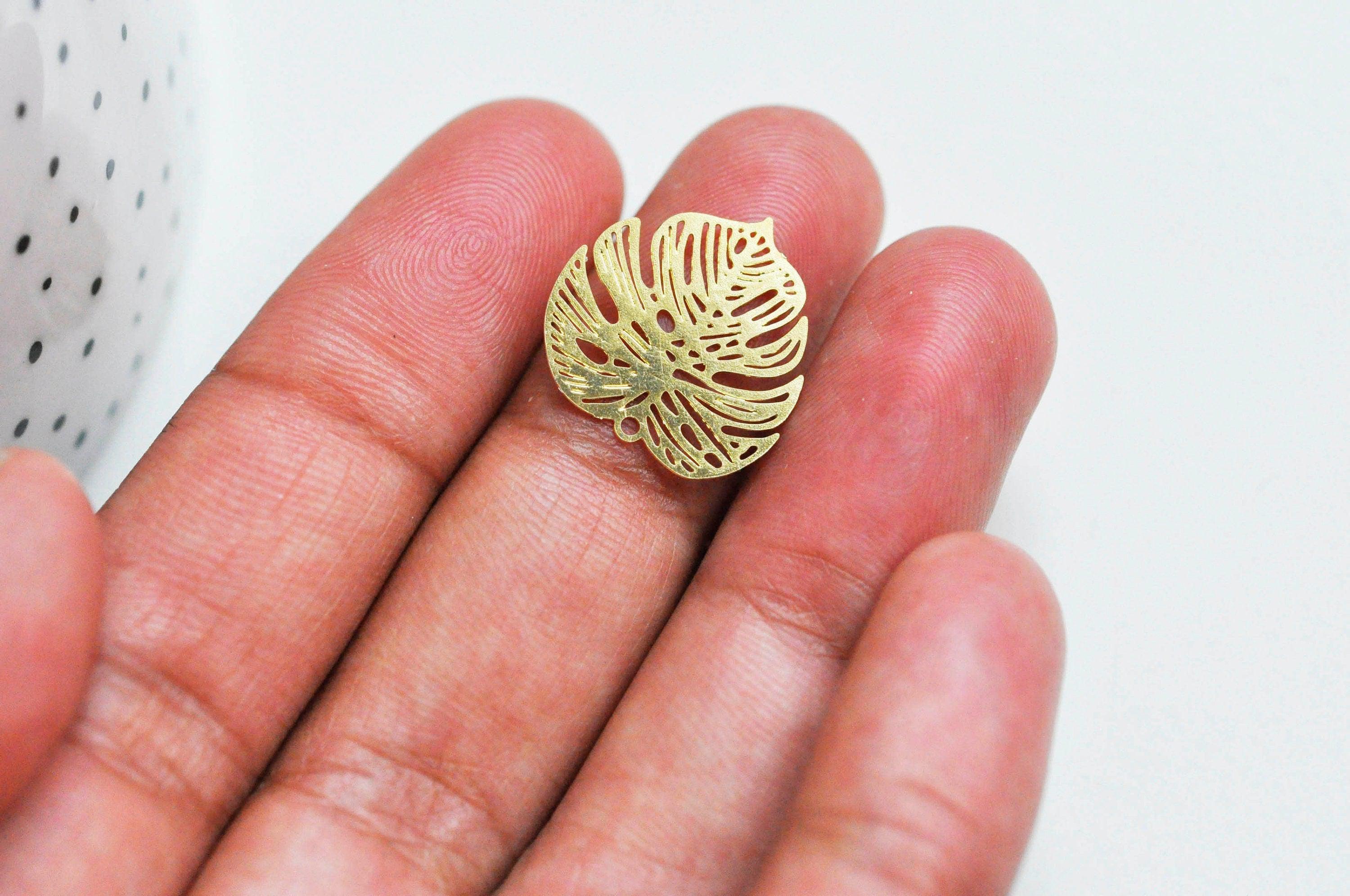Gingerlily G3696 pendentif estampe feuille doré 18mm x2