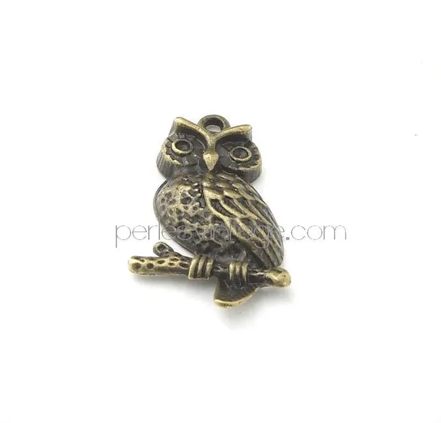 Gingerlily Pendentifs Pendentif hibou bronze 3cm