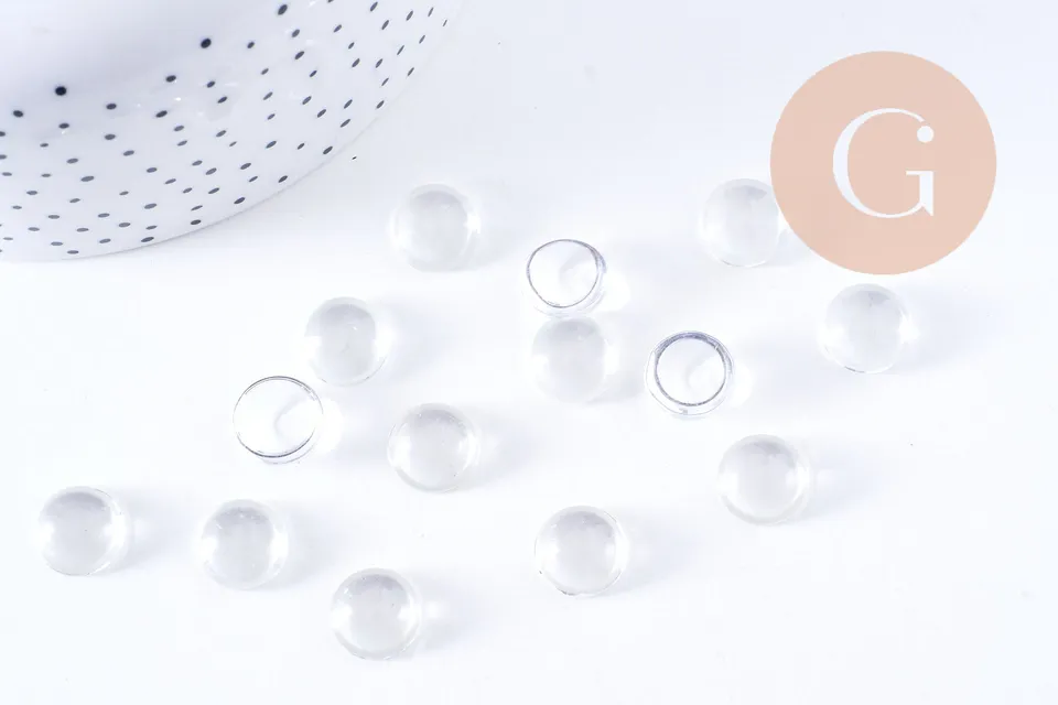 Gingerlily G10690 cabochon rond verre transparent 11,5mm x5