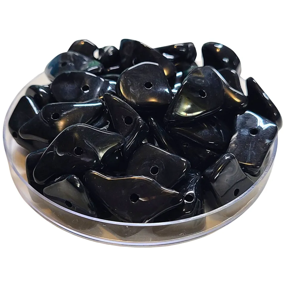 ARTSHOP Séparateurs 42 Crispy XXL perles noires marbrées x25