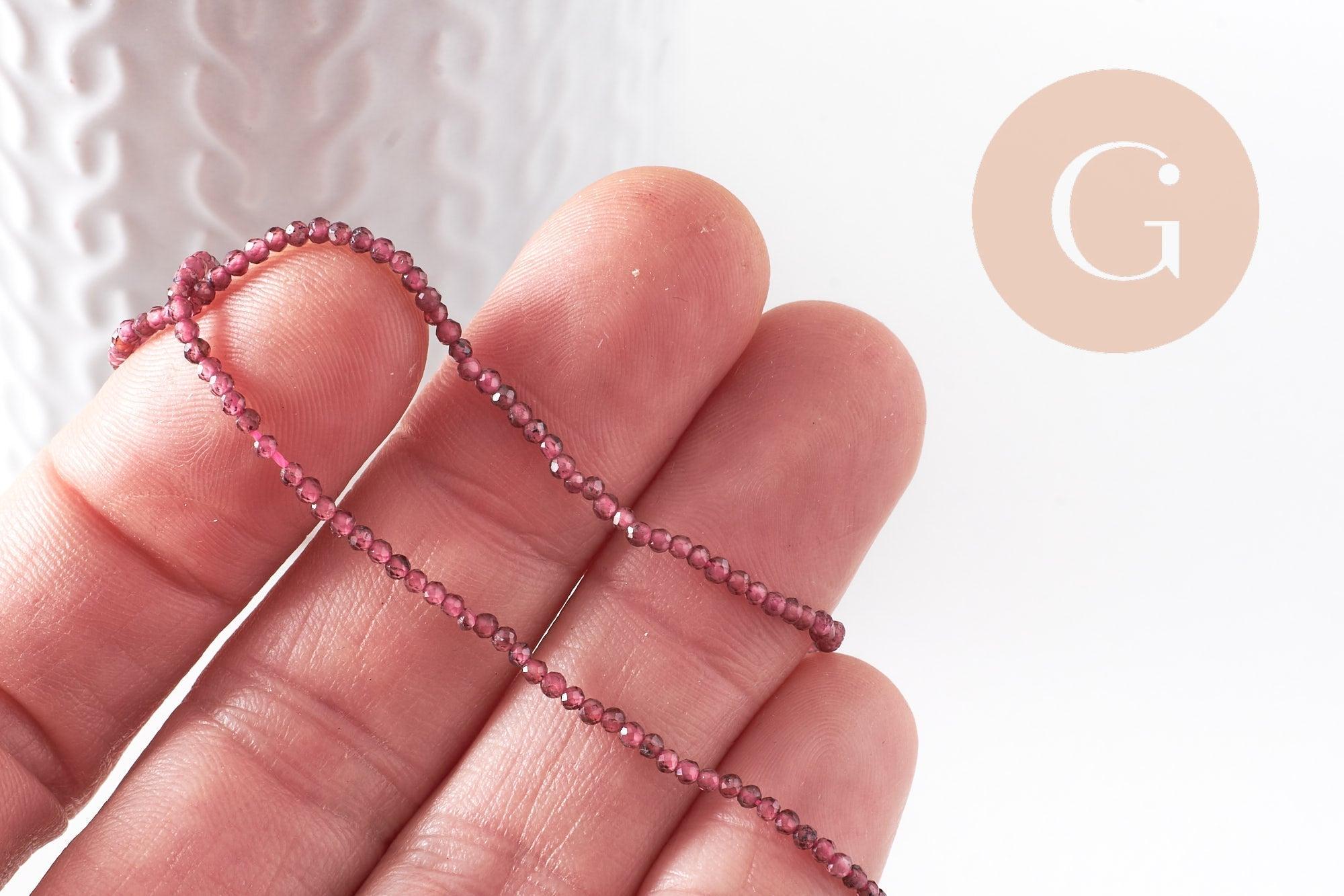 Gingerlily Perles grenat naturel G9980 perles facettées 2mm fil 38cm