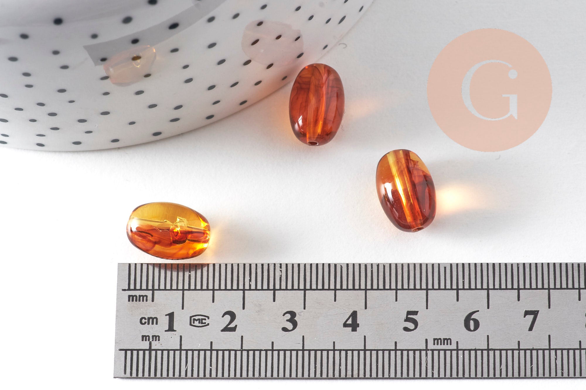 Gingerlily Perles Ambre G10998 perle ovale 14mm x10