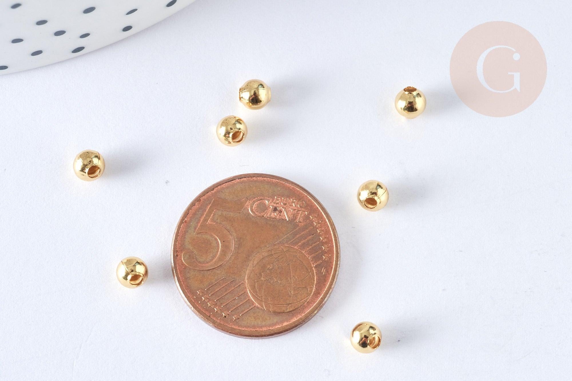 Gingerlily G5254 perles intercalaires laiton doré 4mm x100 sablées