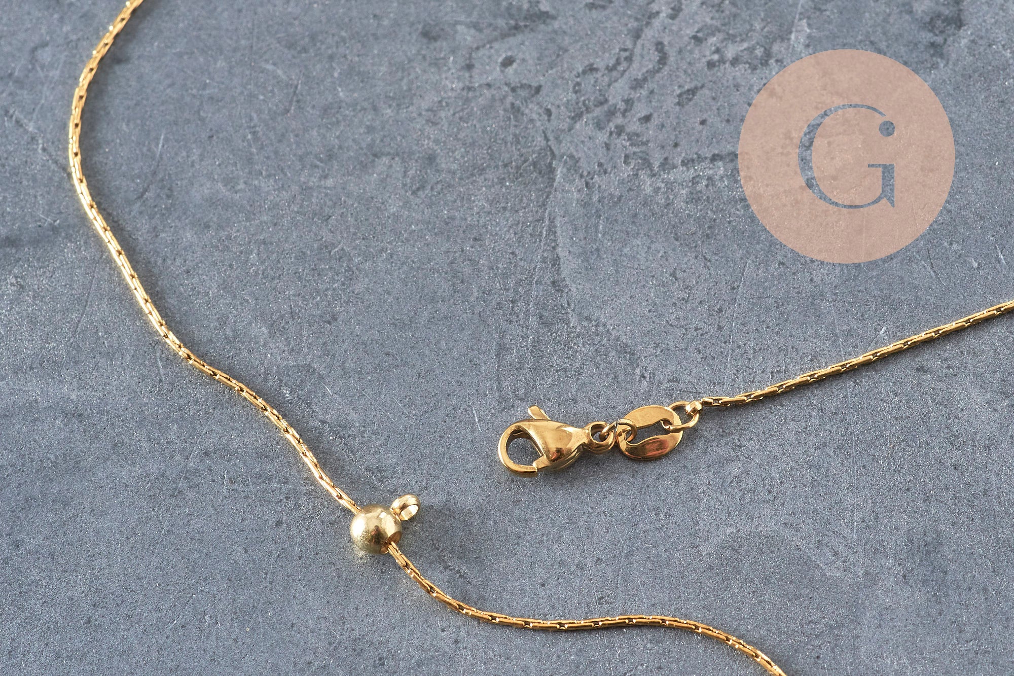 Gingerlily Collier chaîne serpent acier doré 0.8mm 51cm x1