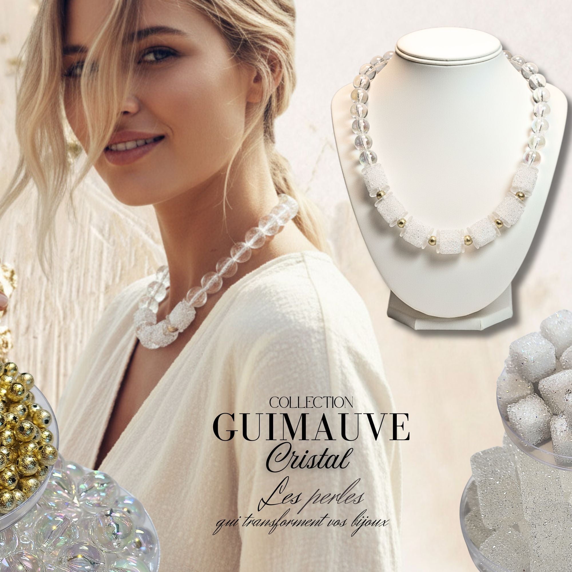 ARTSHOP Bijoux en KITS GUIMAUVE Cristal kit collier 50 cm