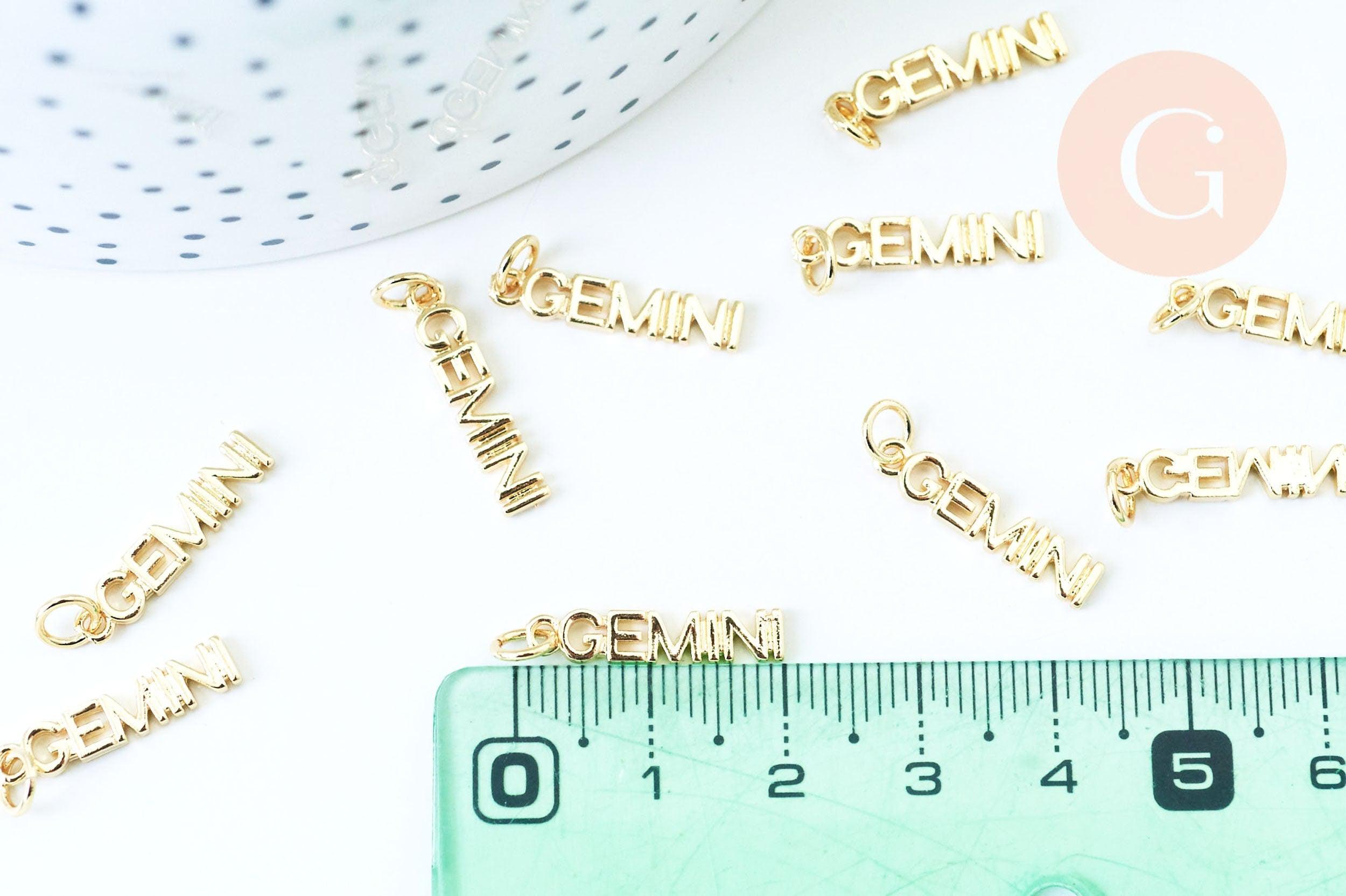 Gingerlily Pendentifs DIY Breloque Gémeaux Doré 18K 19mm
