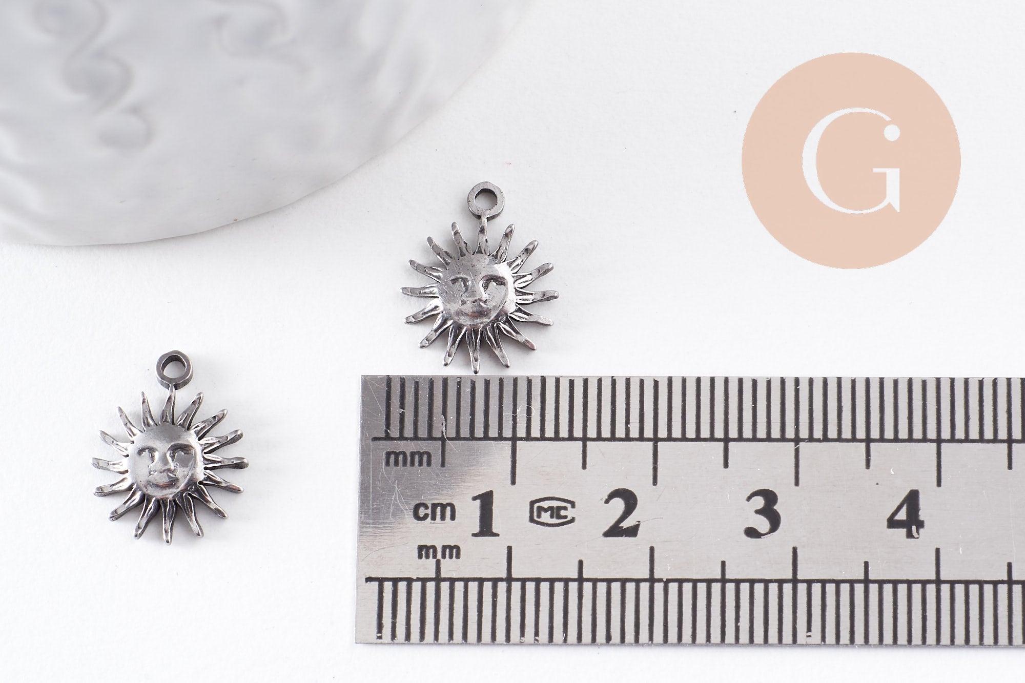 Gingerlily Pendentifs soleil acier inoxydable 14,5 mm x1 platine