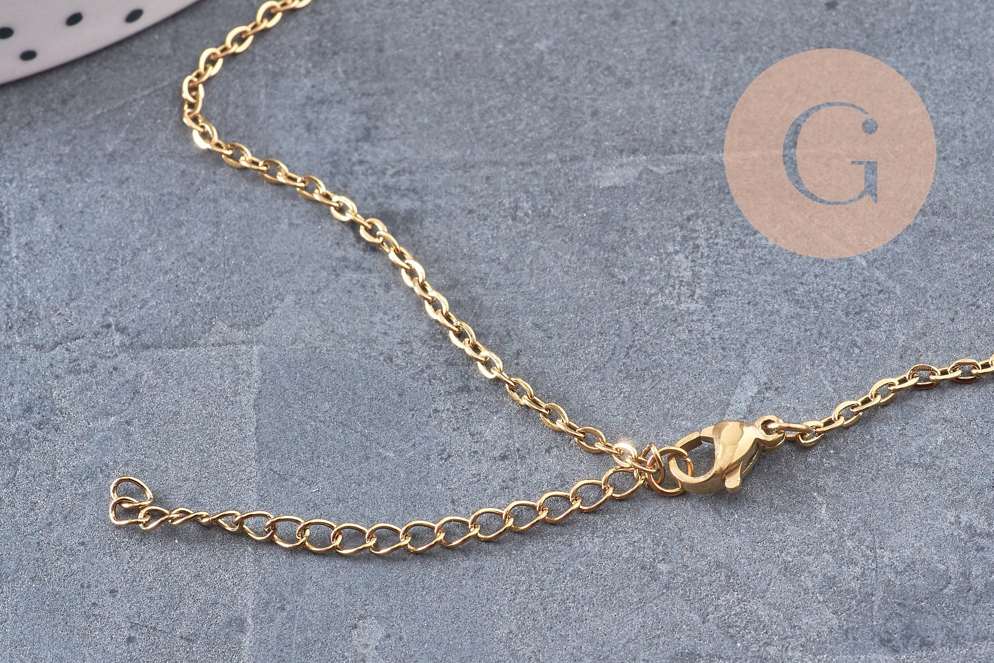 Gingerlily Bijoux personnalisés G10928 collier rotatif doré sans gravure