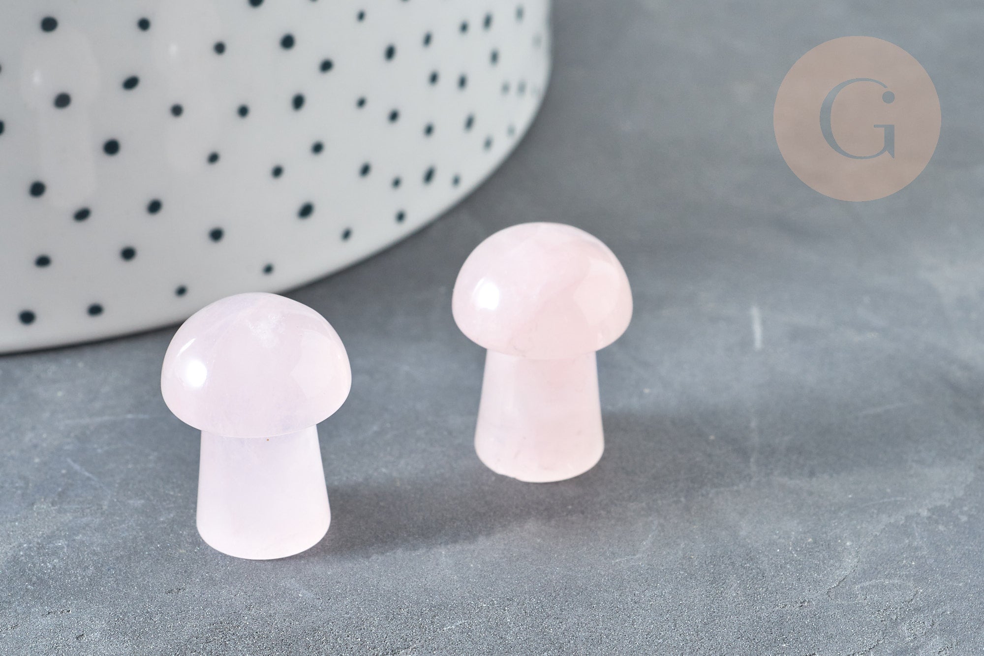 Gingerlily Pierres G7511 Champignon Quartz Rose 21mm x1
