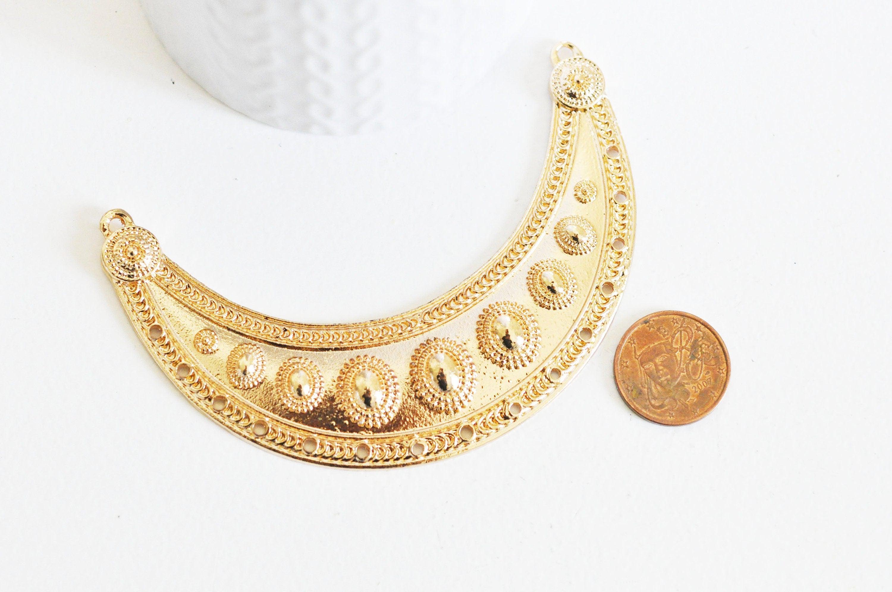 Gingerlily Pendentif connecteur plastron zamac doré 99mm x1