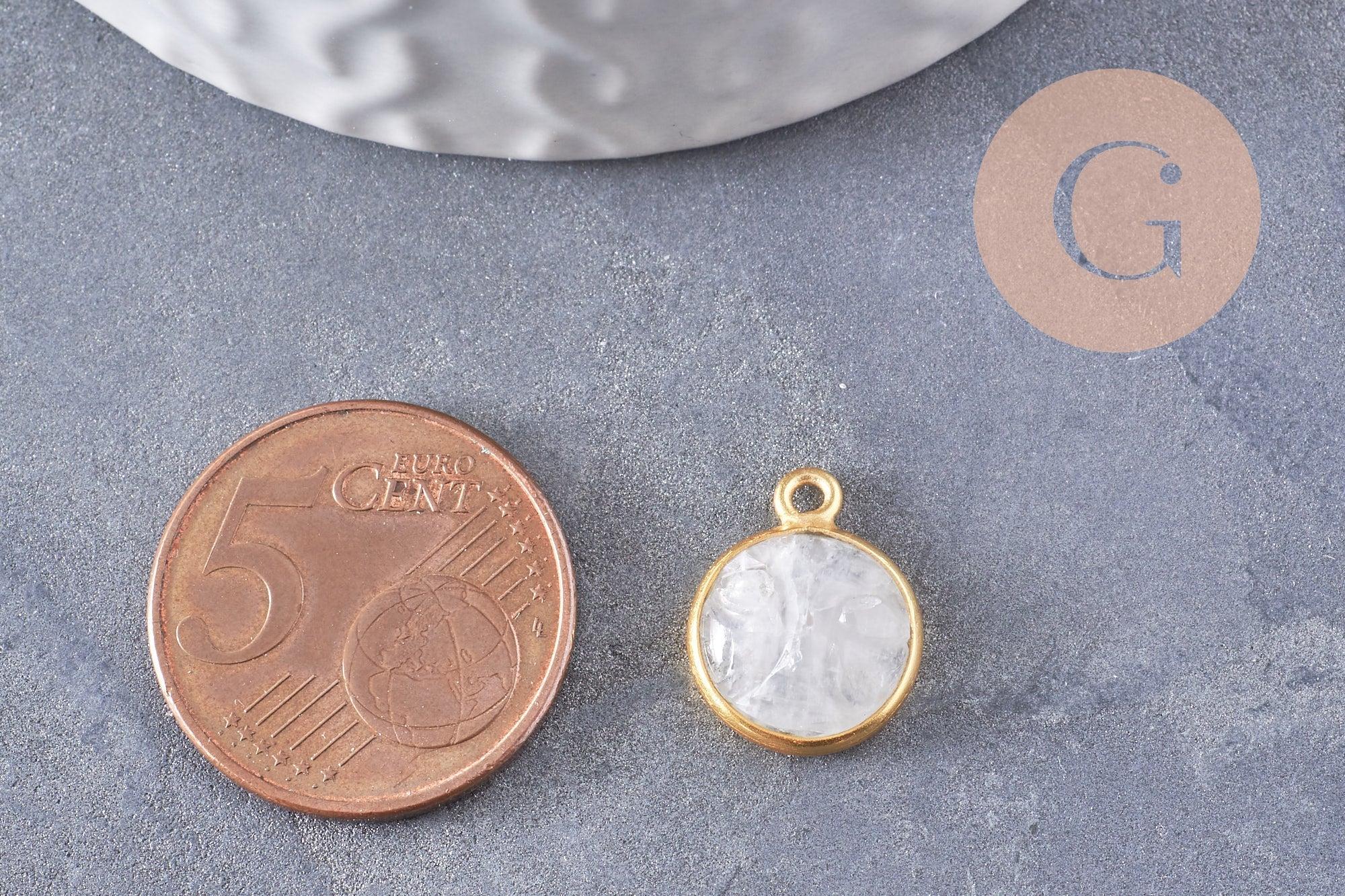 Gingerlily Pendentif visage lune pierre de lune 19 mm