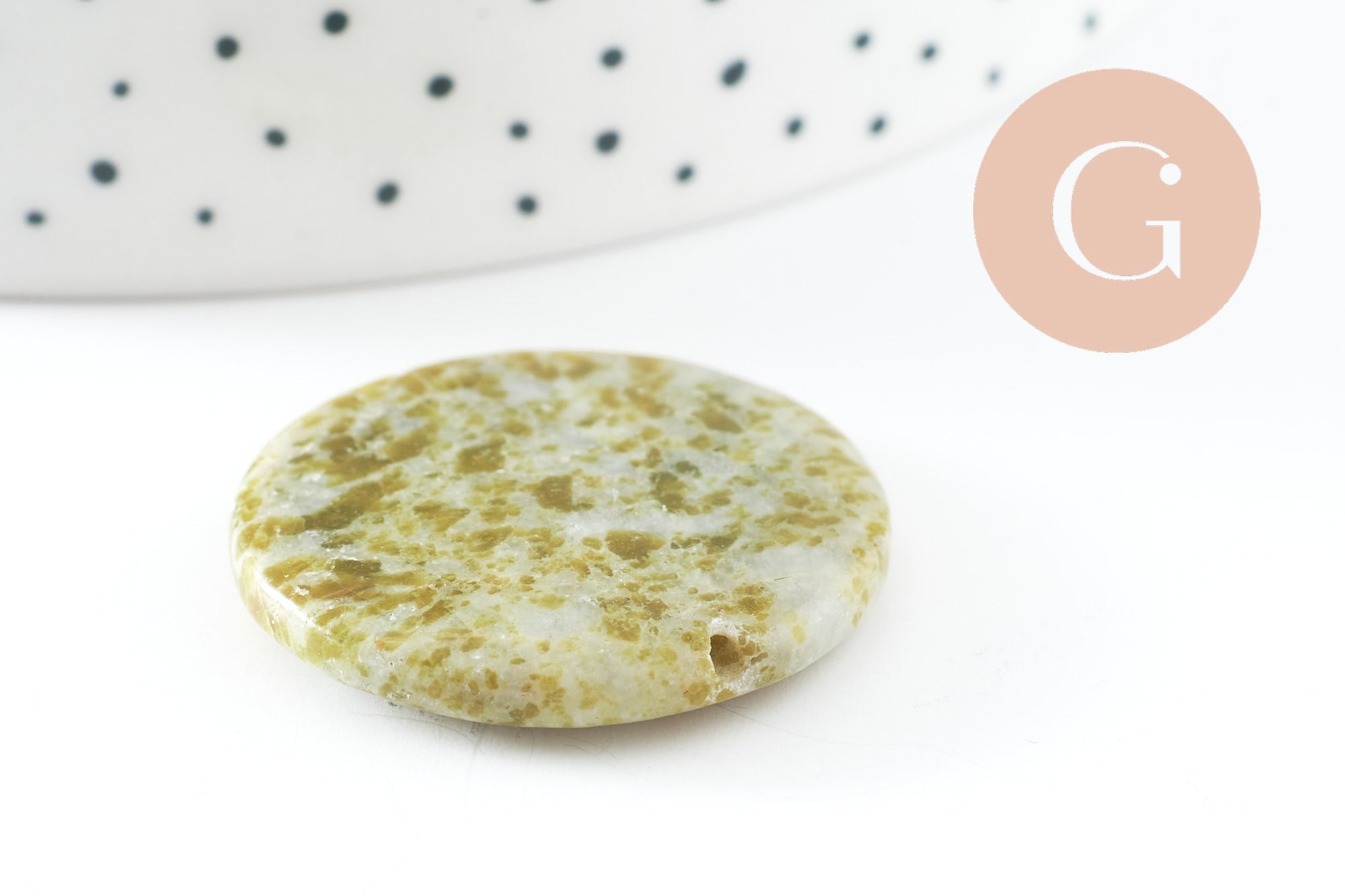 Gingerlily Perle ronde jade G0518 vert marbré 29mm x1