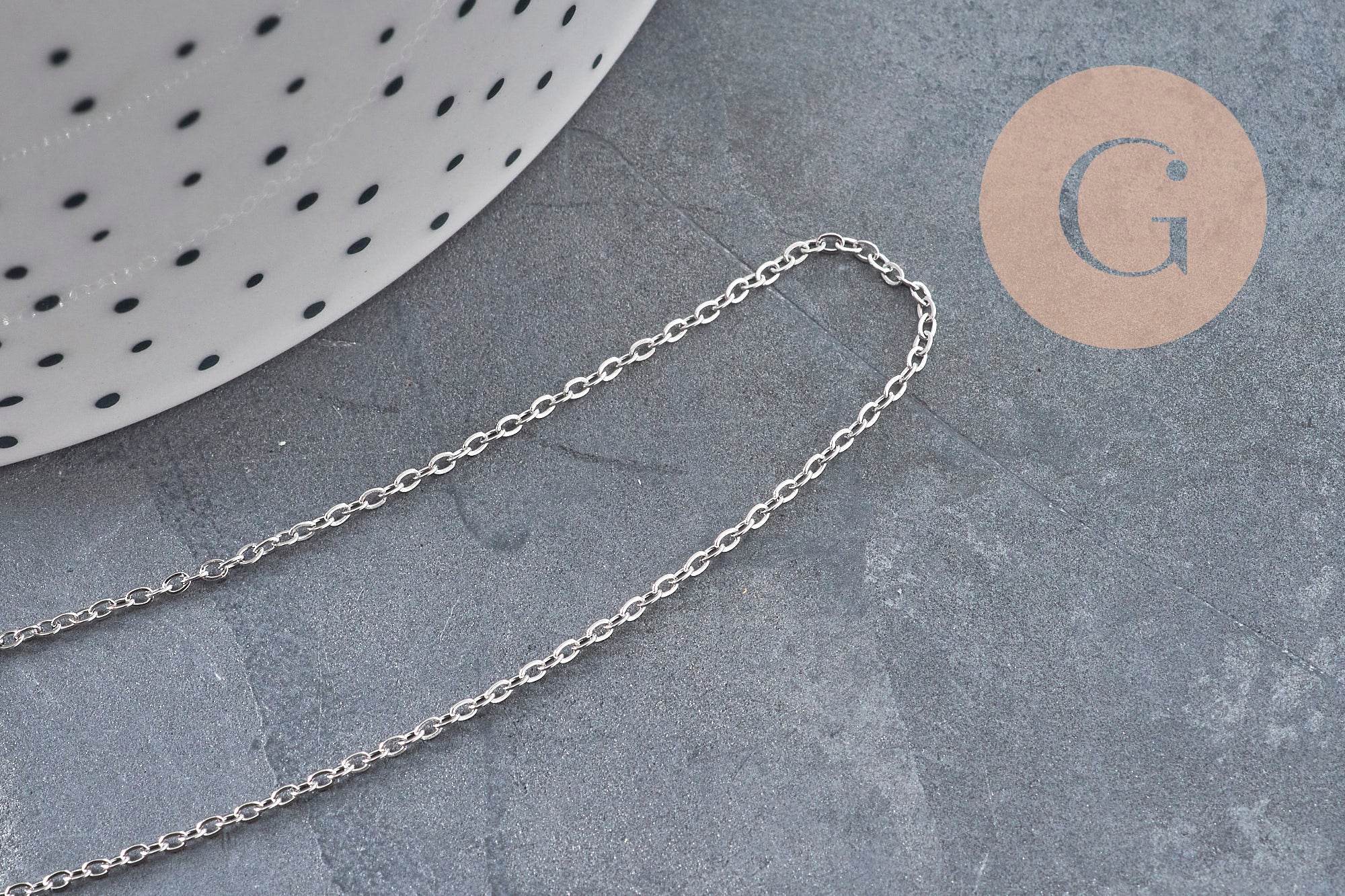 Gingerlily Chaînes forçat 1.5mm chaine acier platine 1 mètre