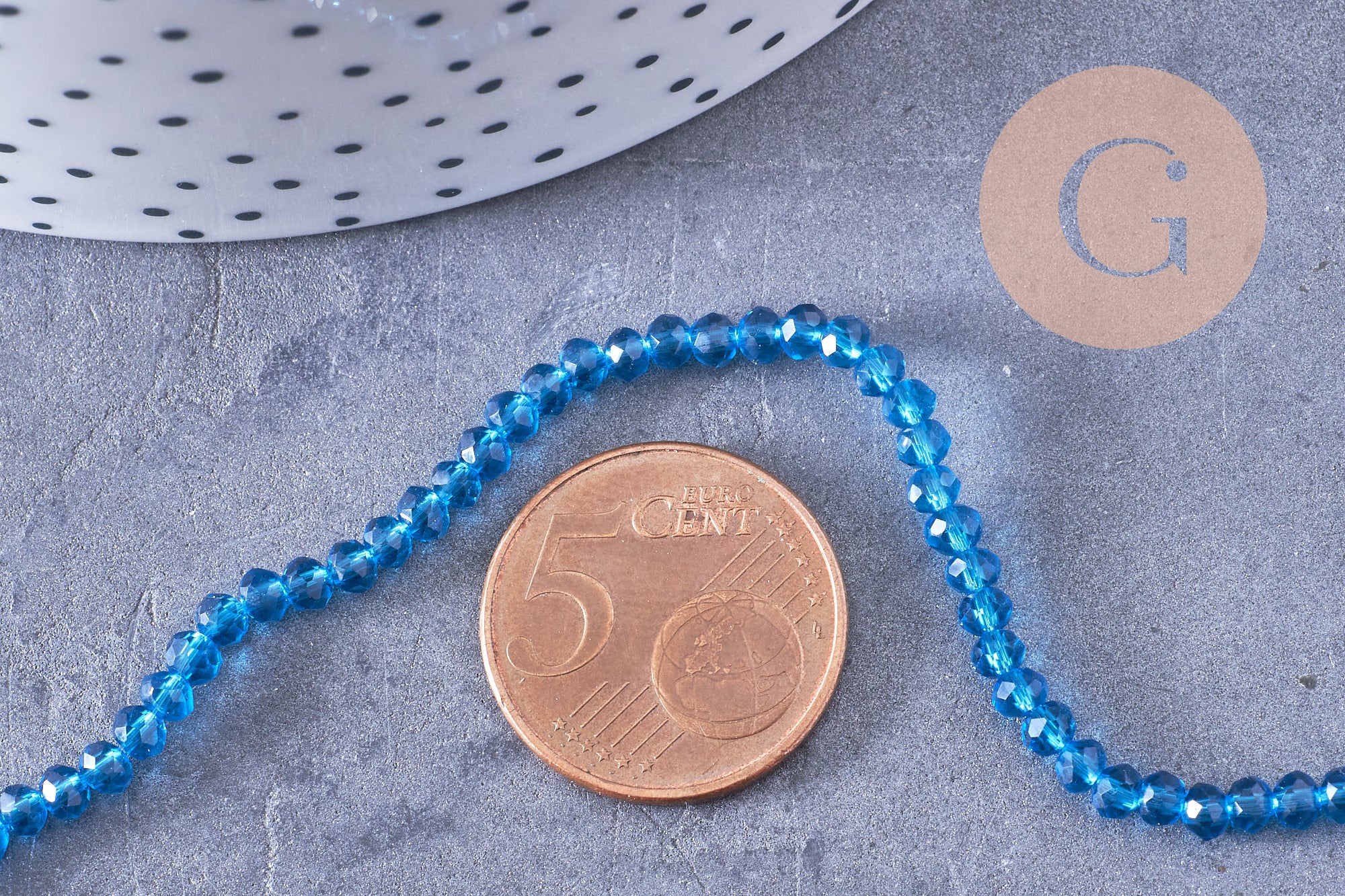 Gingerlily Perles abacus cristal turquoise 2.9mm fil 35cm