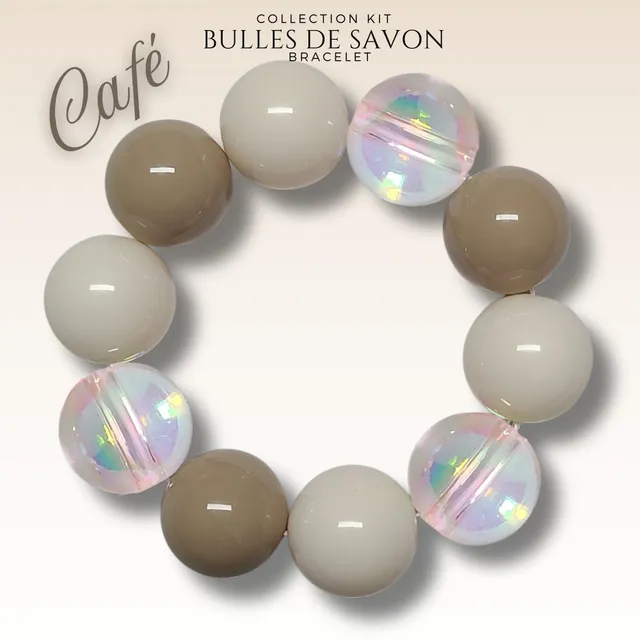 ARTSHOP Guimauve café #16 kit bracelet 10 boules 20MM