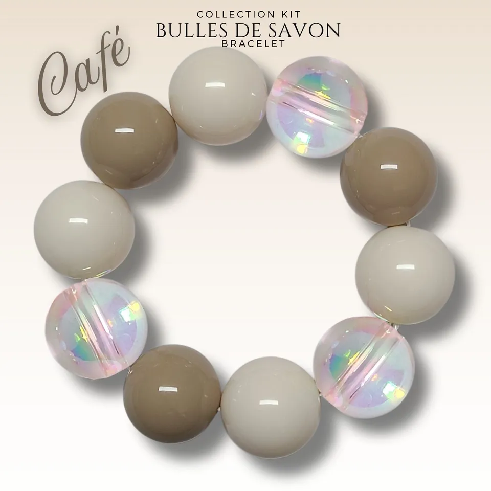 ARTSHOP Guimauve café #16 kit bracelet 10 boules 20MM