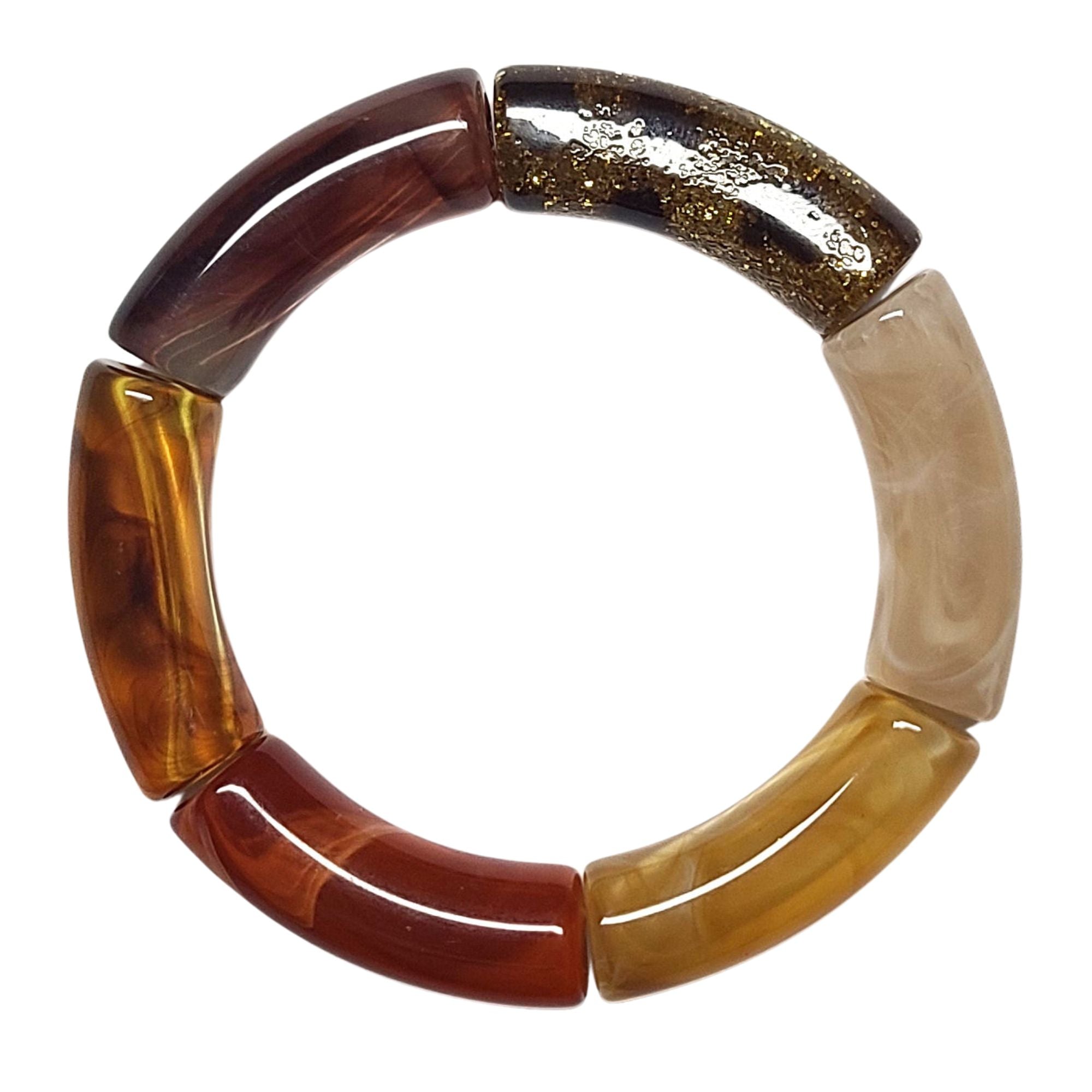 ARTSHOP Camaieu 186 perles tubes marron 12MM x6