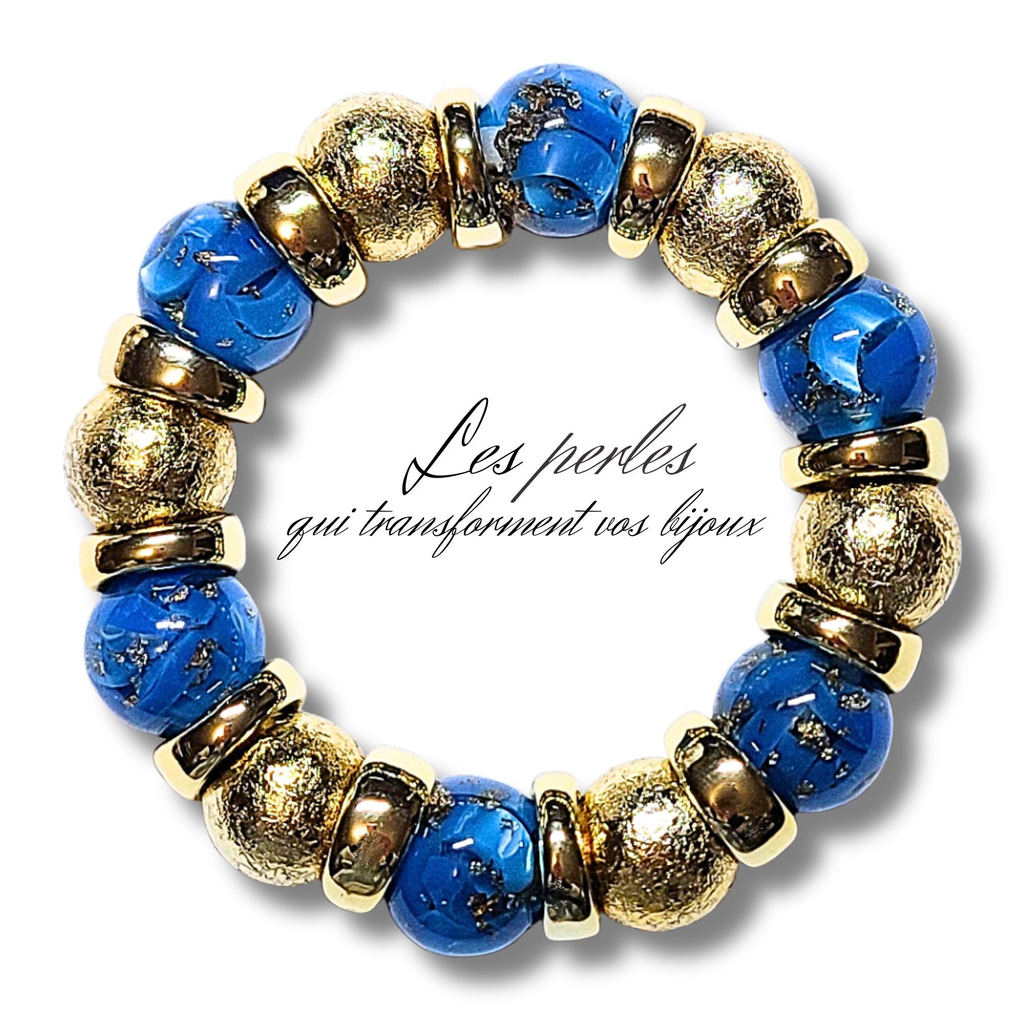 ARTSHOP Boules 317 bleu murano 16 mm x15 perles