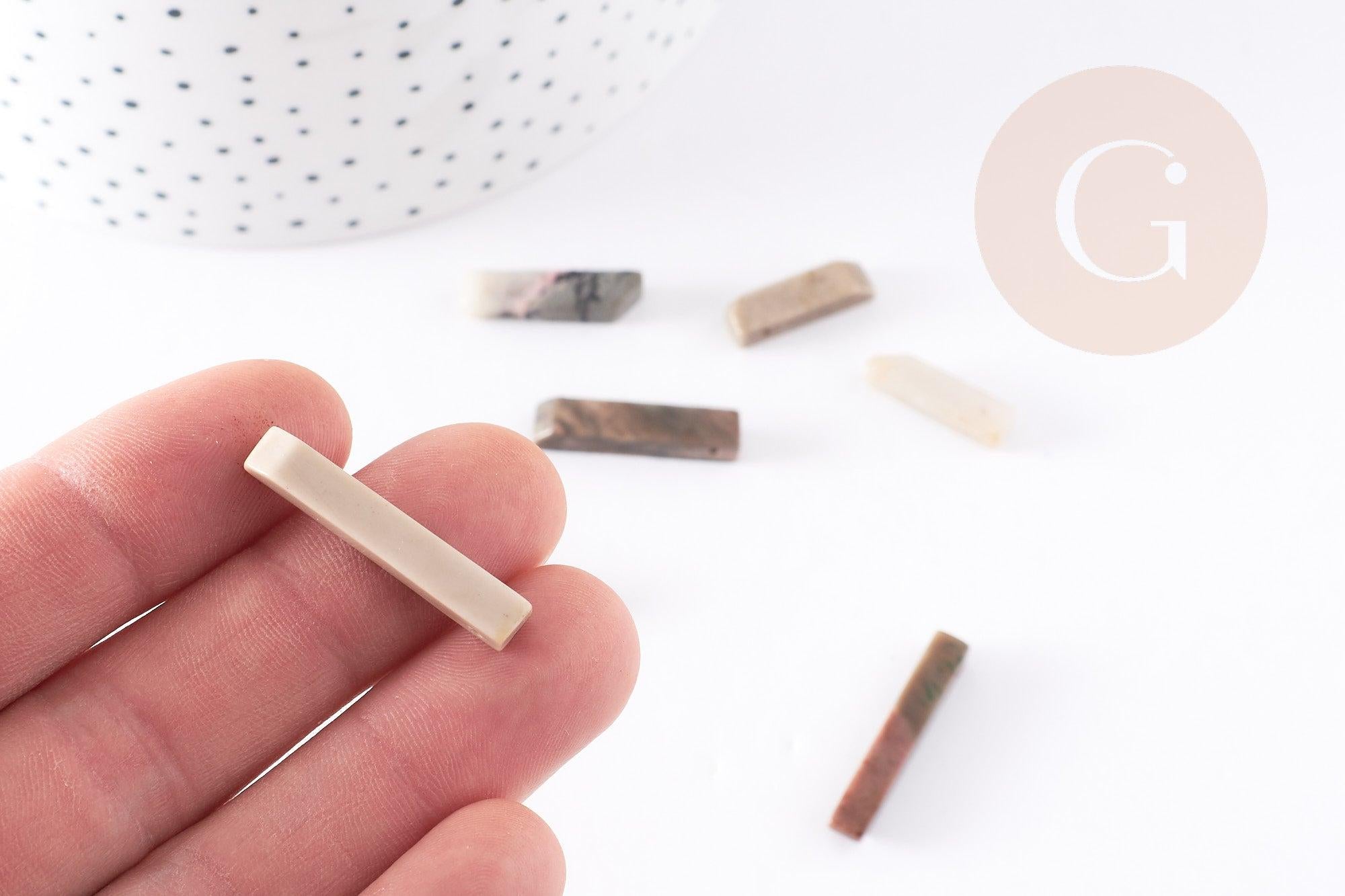 Gingerlily perles rectangle jaspe naturel 10-30mm x13