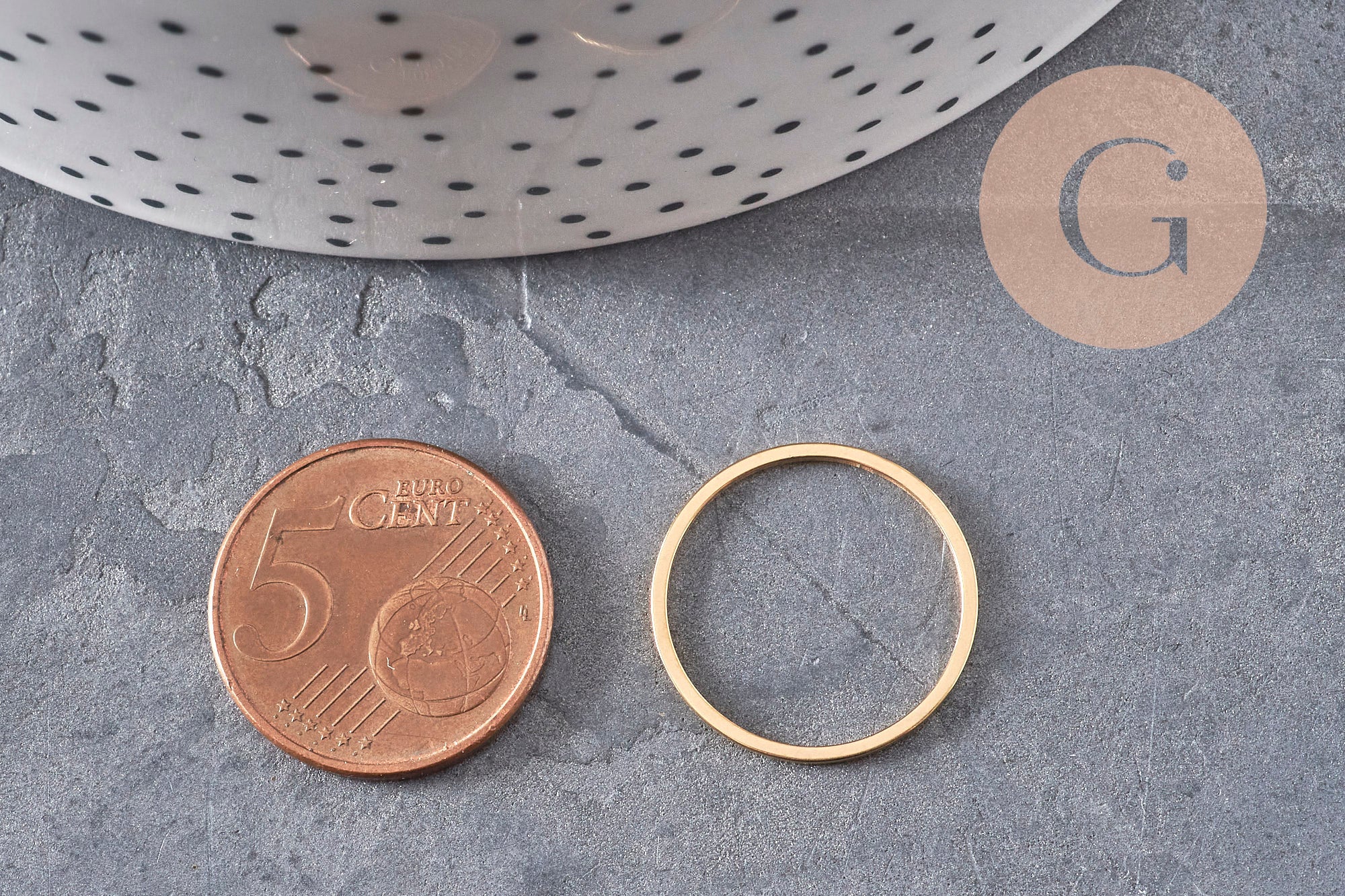 Gingerlily connecteur rond acier doré PVD 20 mm lot 10