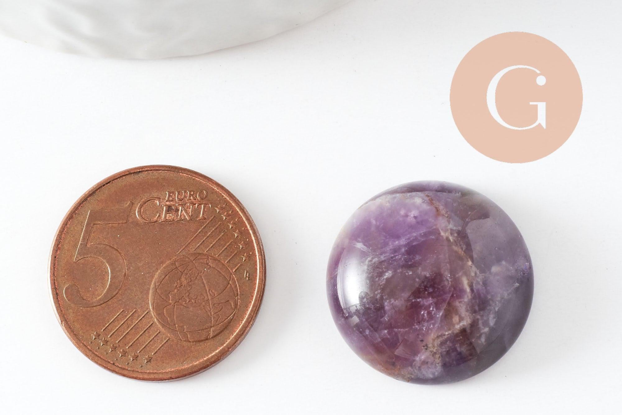 Gingerlily G9619 cabochon améthyste naturelle rond 20mm x1