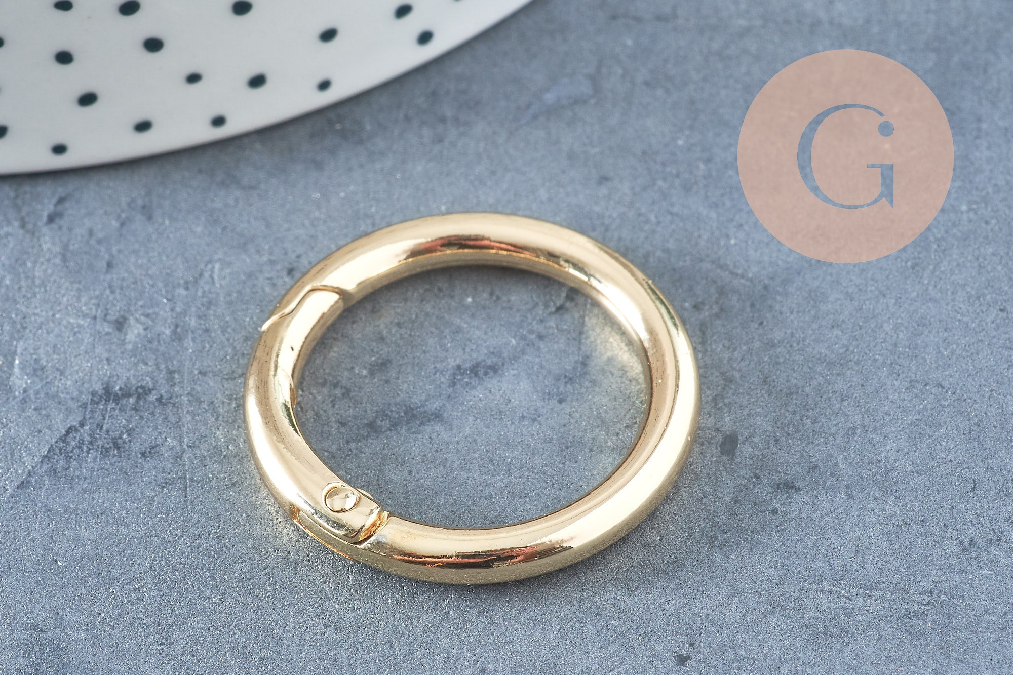 Gingerlily Fermoir mousqueton G9904 rond XXL zamac doré 32,5mm
