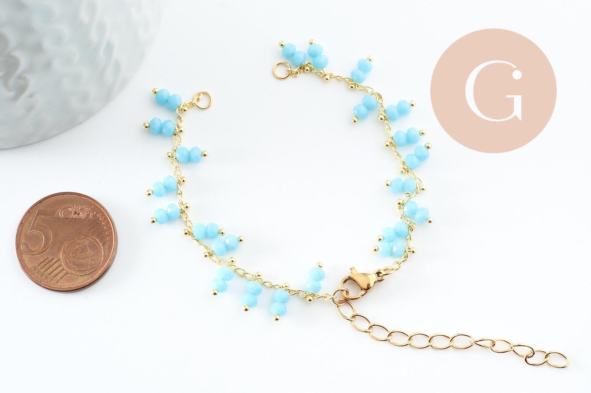 Gingerlily Apprêts base bracelet cheville laiton doré 16,2cm