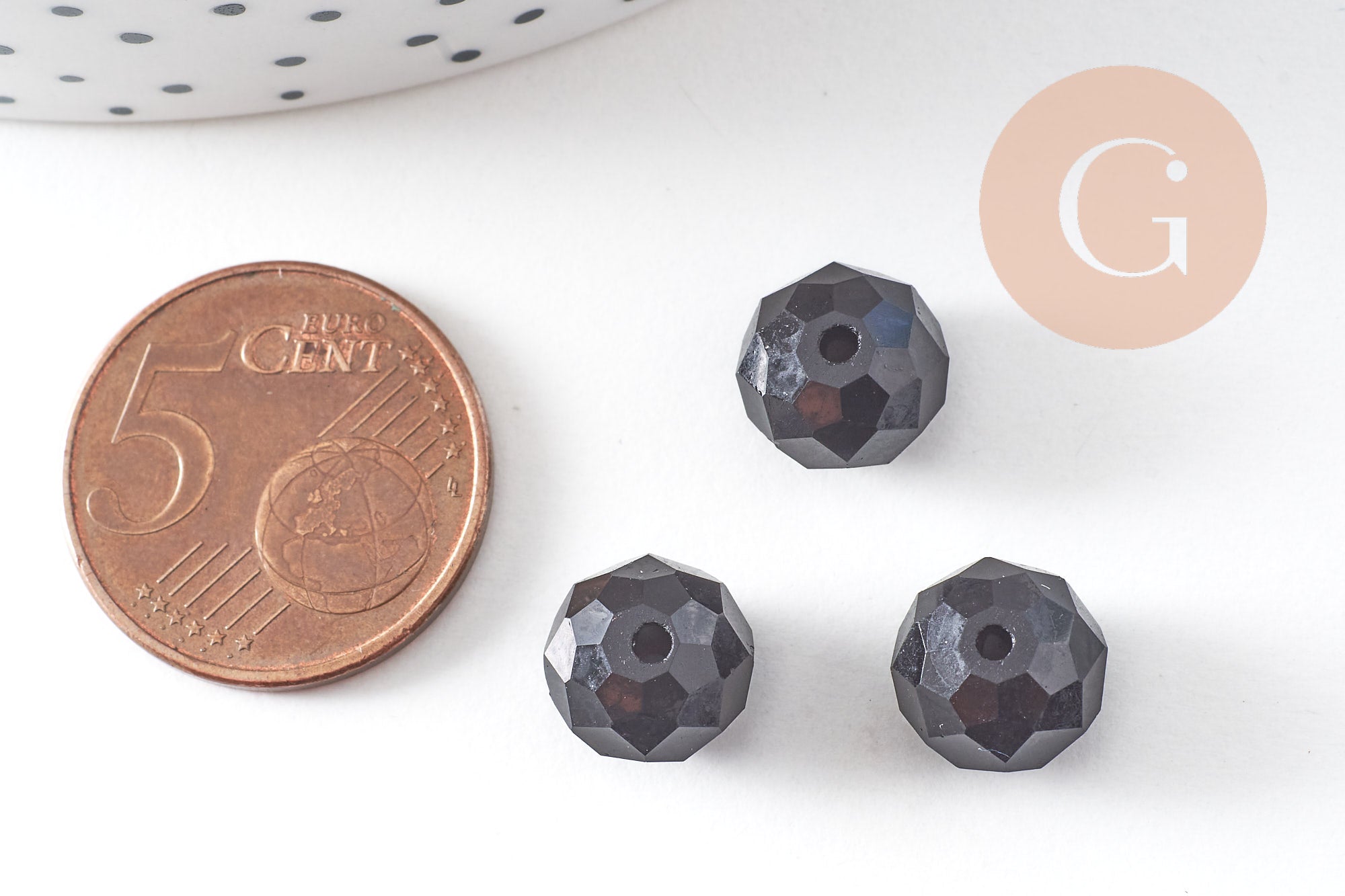 Gingerlily cristal perles noires facettées 10mm x10