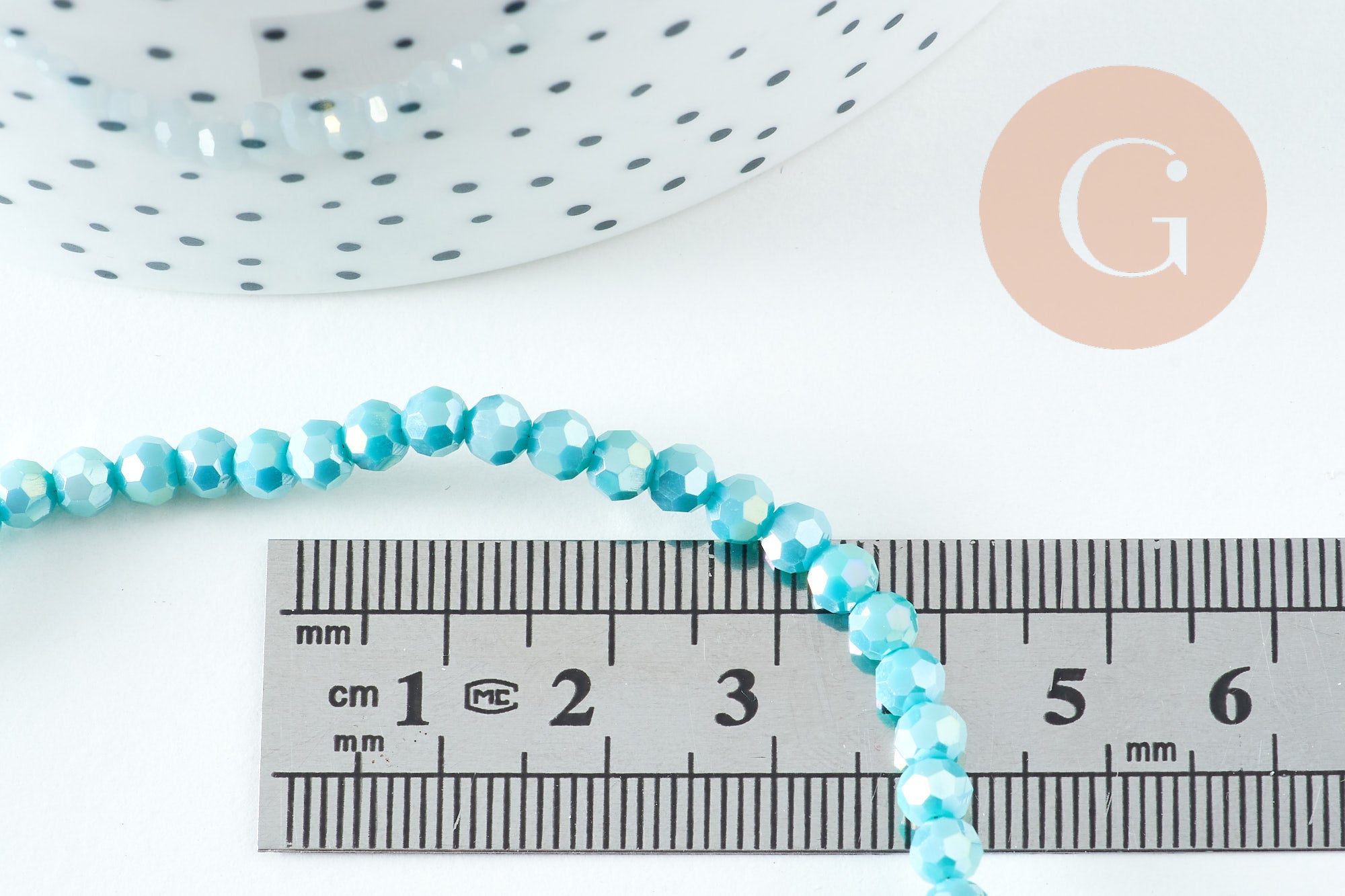 Gingerlily Perles cristal G10725 perles turquoise irisé 4mm fil