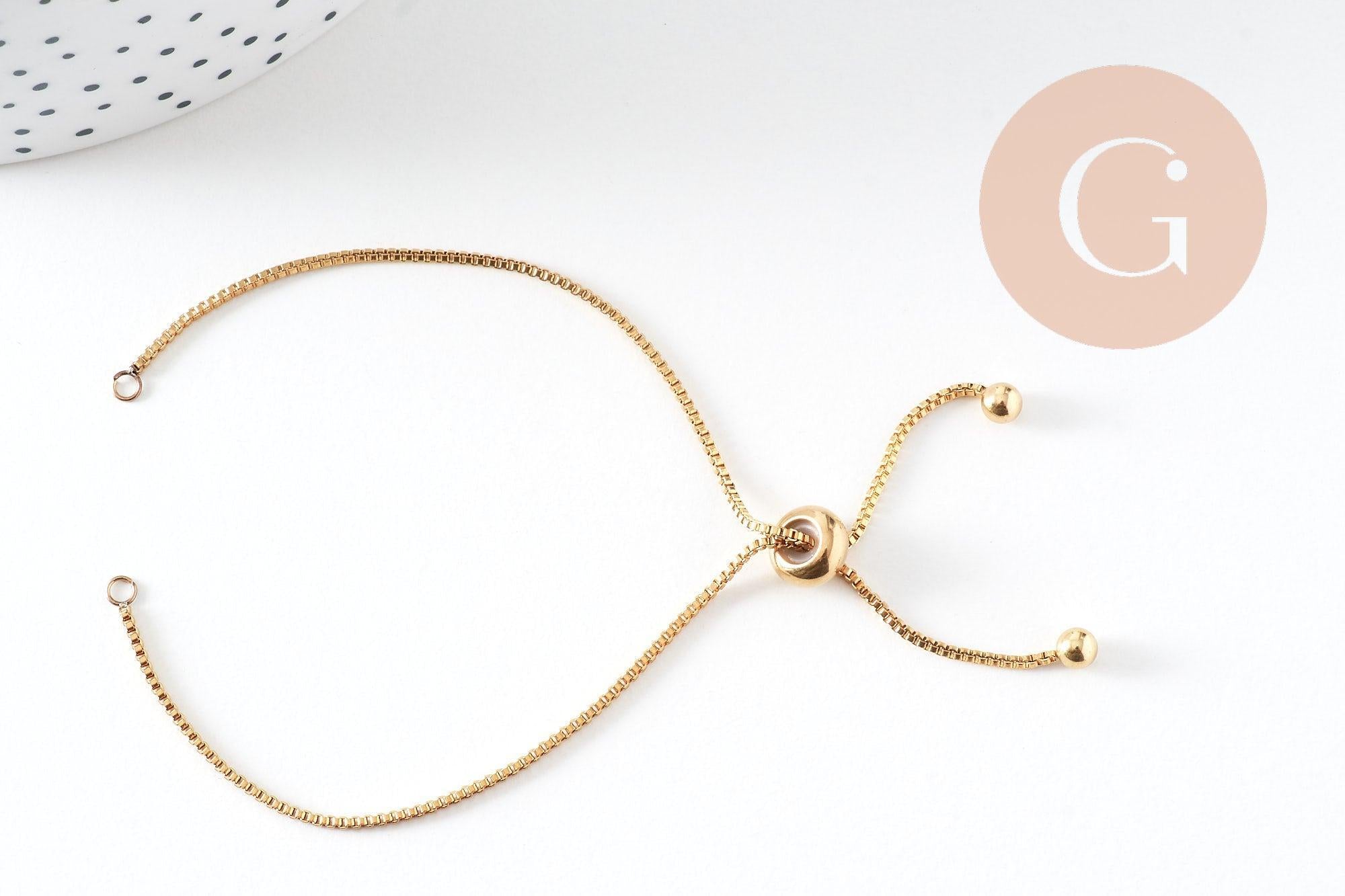 Gingerlily Base bracelet réglable acier doré 22cm x1