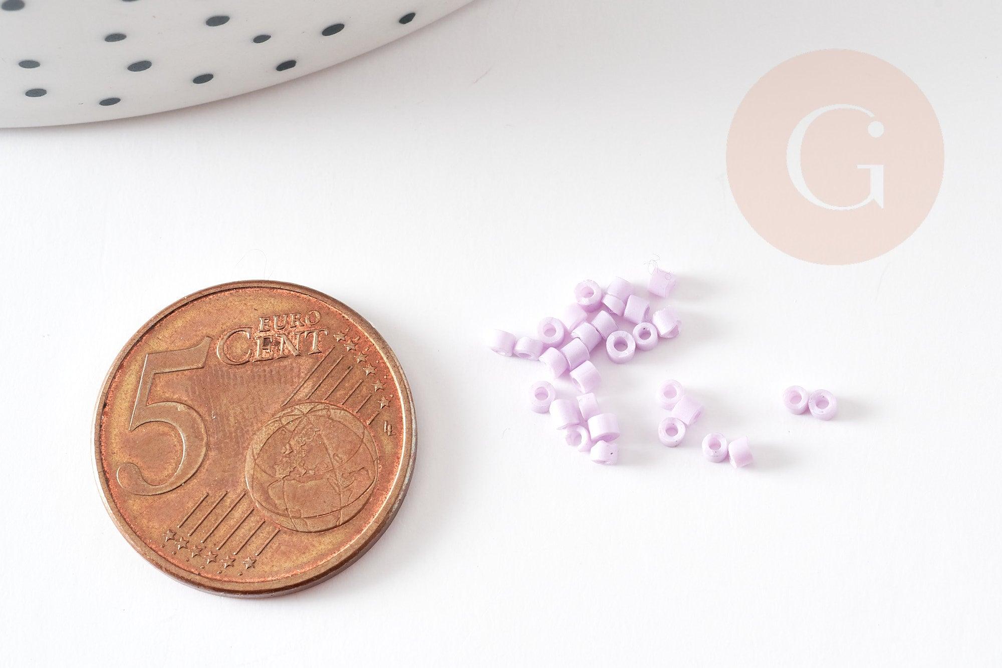 Gingerlily Perles G9167 perles tube verre violet clair 2mm 8g
