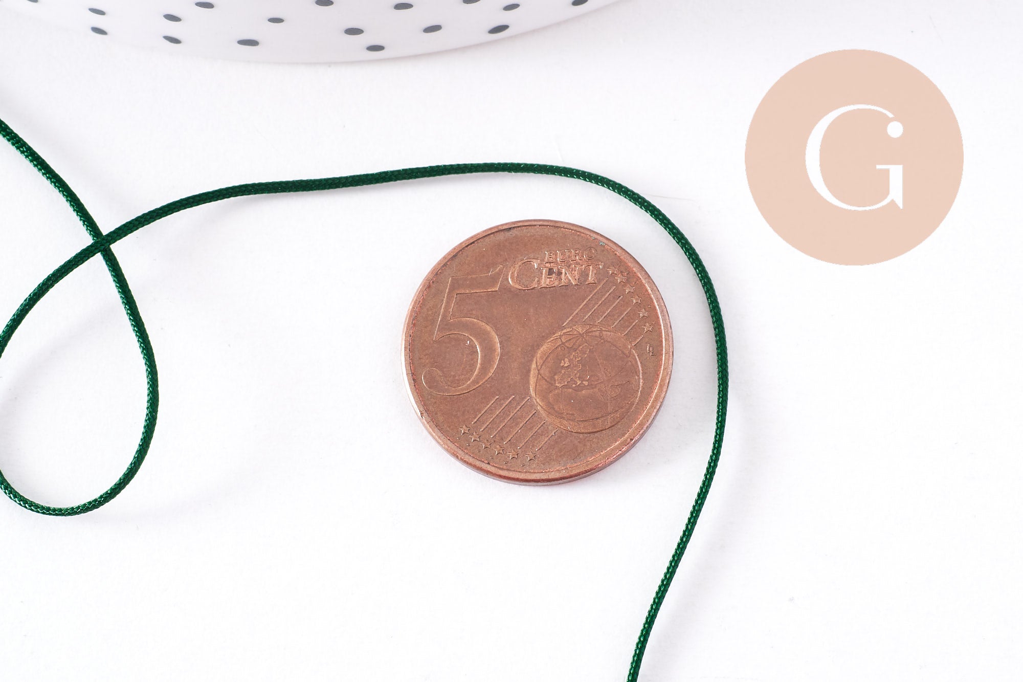 Gingerlily Cordon vert foncé tressé polyester 0,8mm 1m G10673