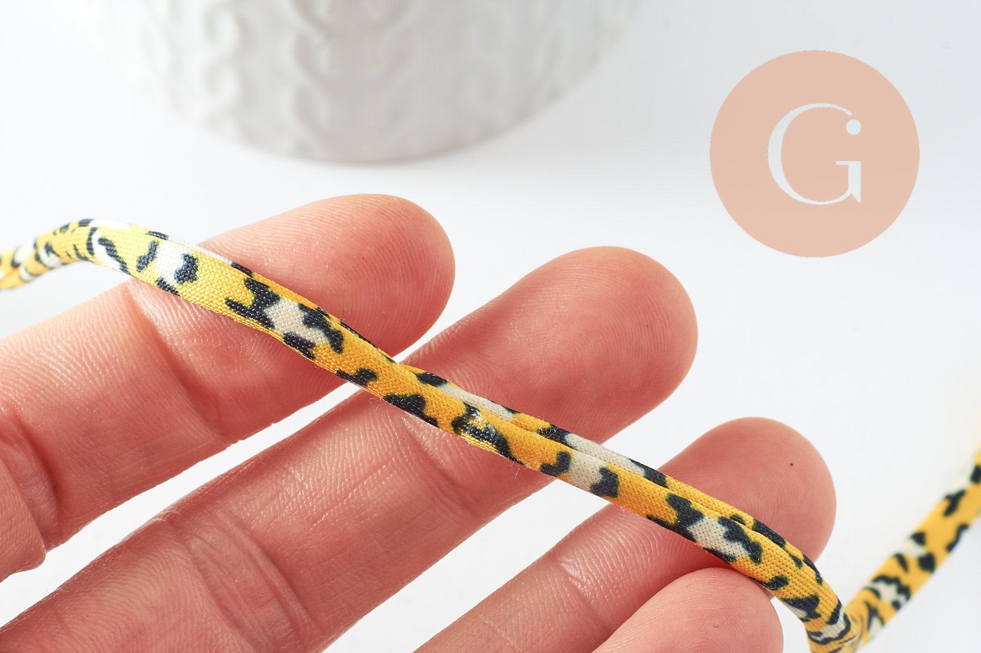Gingerlily Cordons G9807 cordon élastique léopard jaune 1m