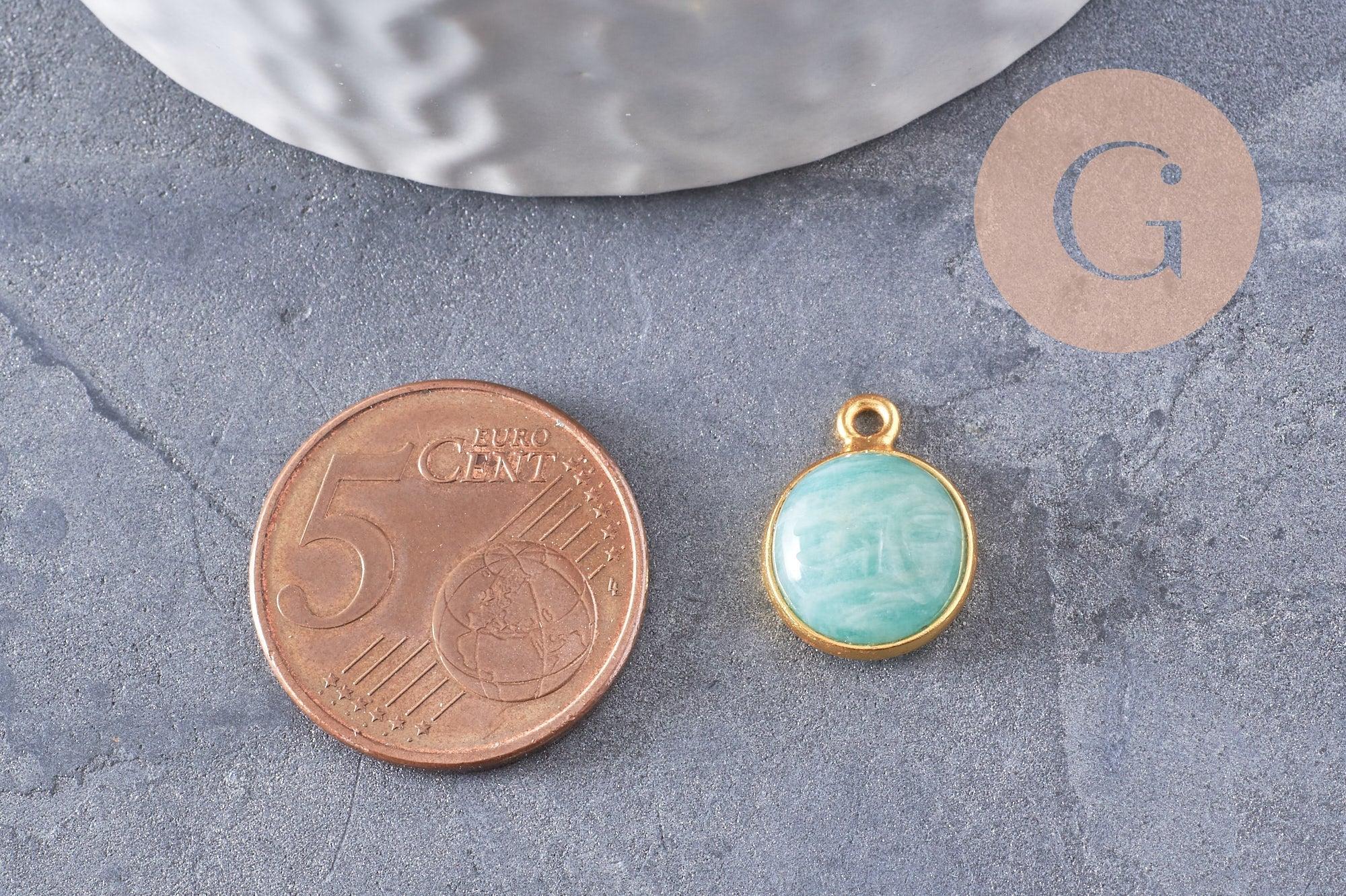 Gingerlily pendentif lune amazonite 19mm doré 18K x1