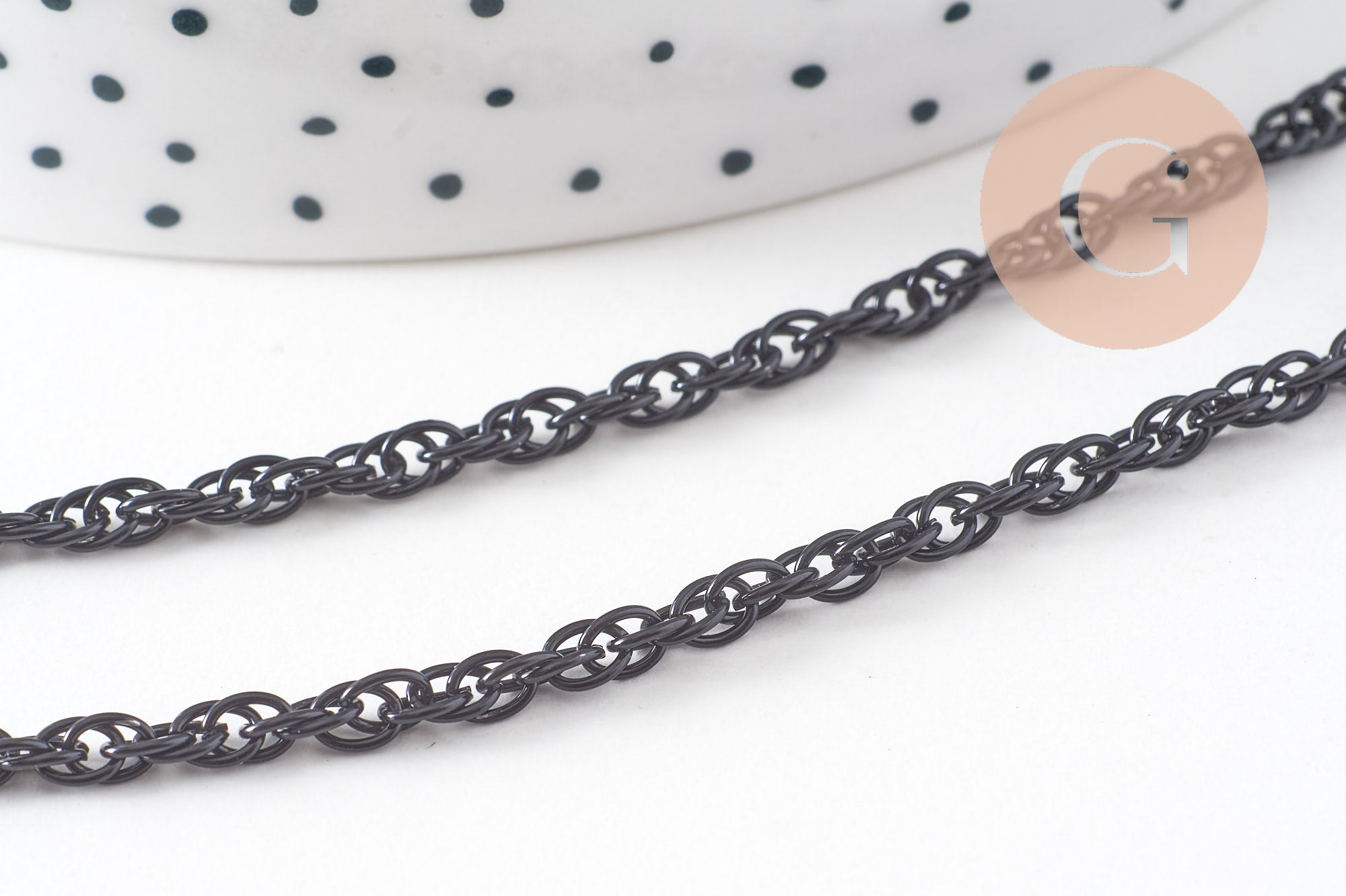 Gingerlily maille G1373 chaîne noire 2,8 mm 4 mètres