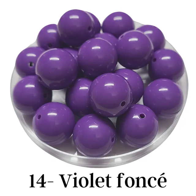 ARTSHOP Boules 20MM n°14 perle violet foncé x10 waterproof