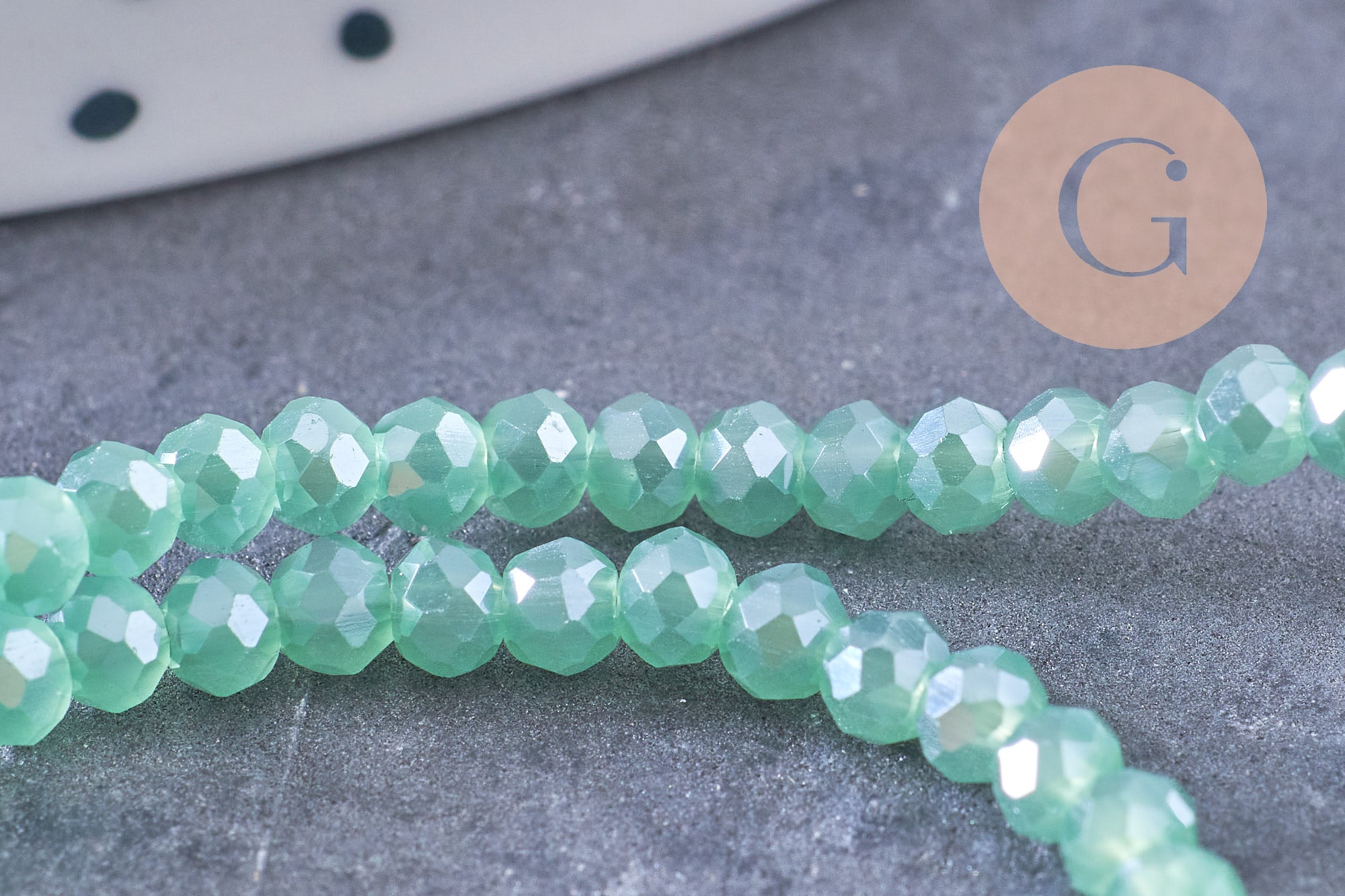 Gingerlily Perles cristal vert irisé 3x2mm fil 40cm G10616