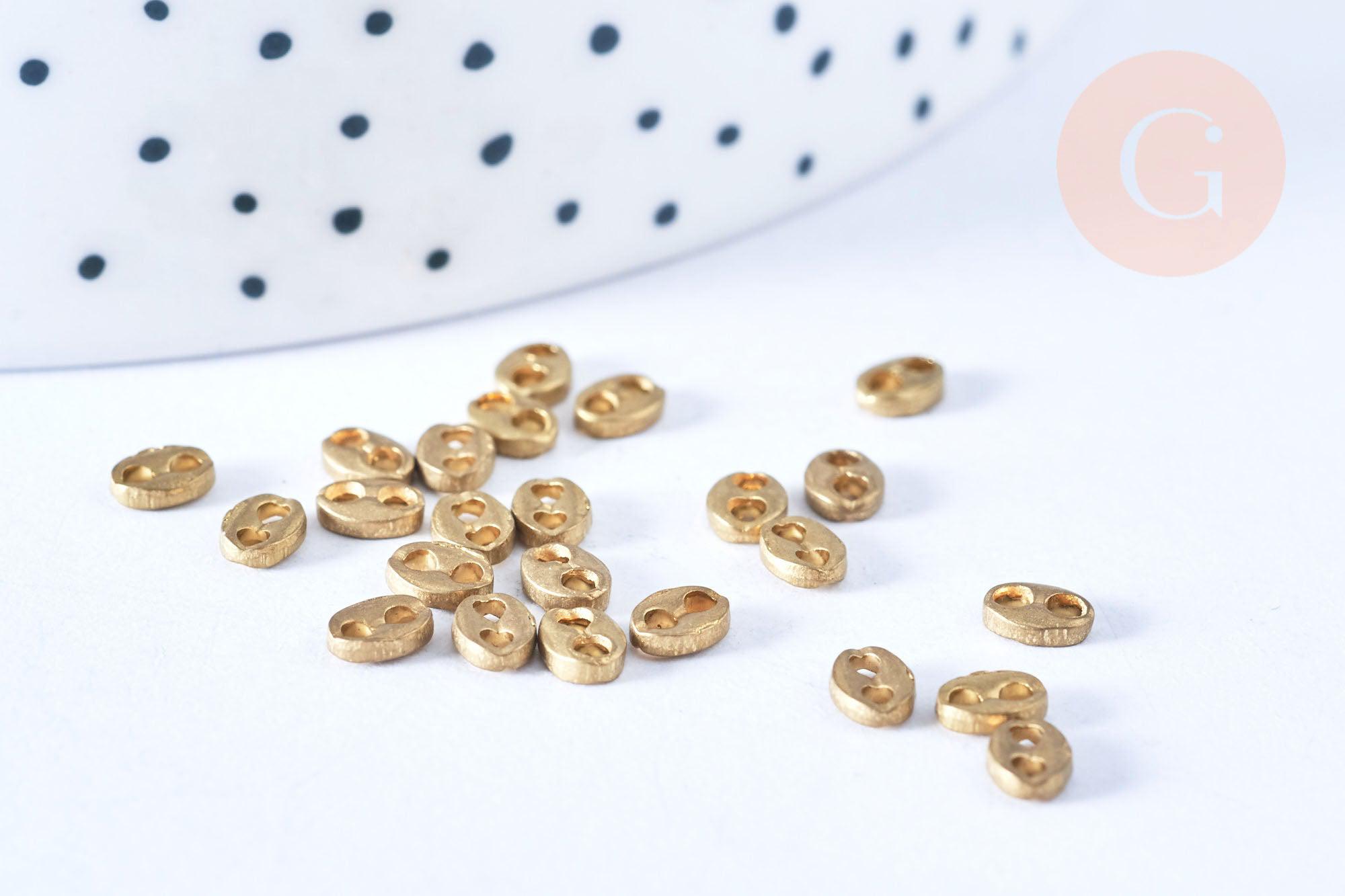 Gingerlily G6536 perles grain café laiton brut 4mm x5