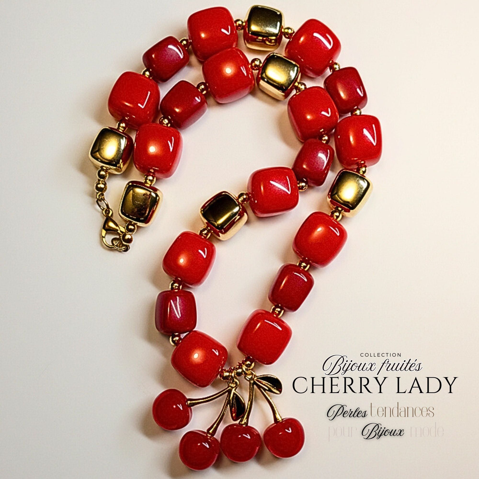 ARTSHOP Cherry Lady Kit Collier Cerise 48 cm acrylique